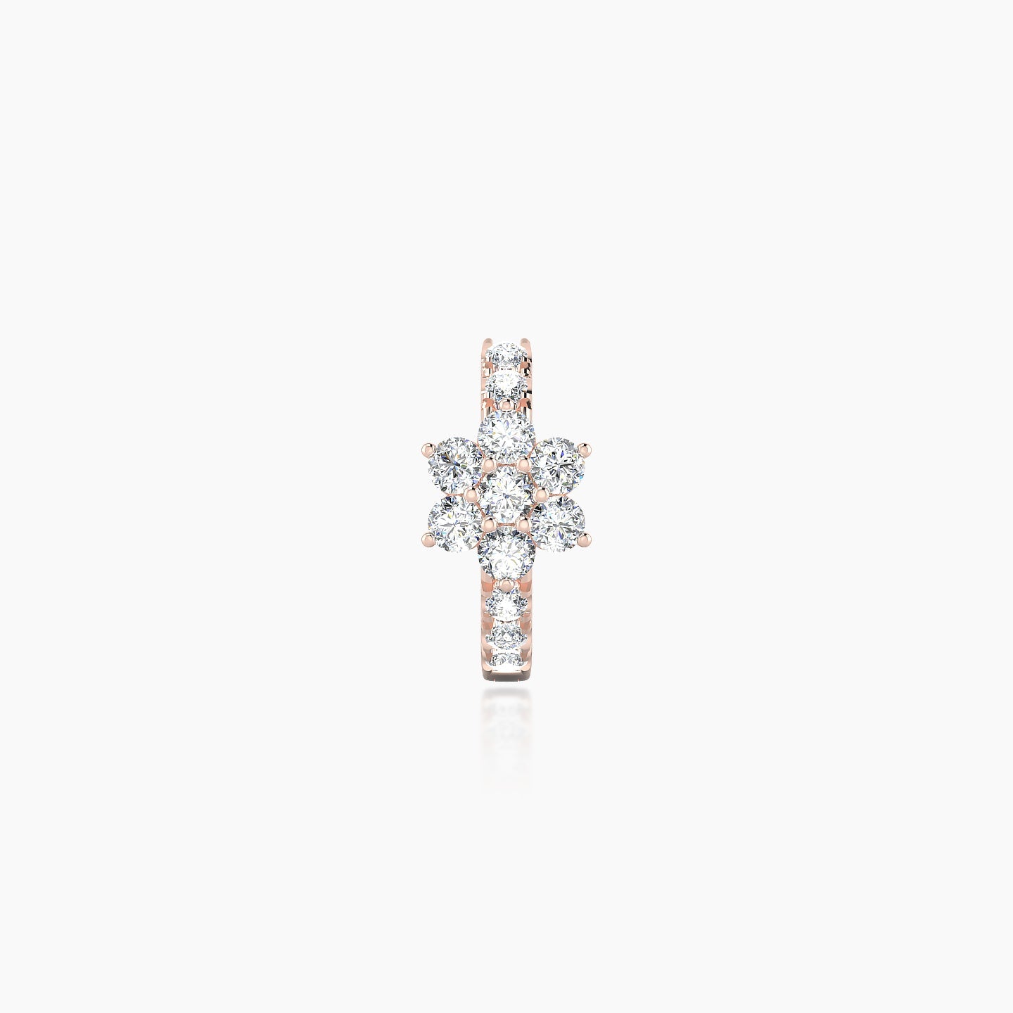 Chloris | 18k Rose Gold 6.5 mm Flower Diamond Hoop Piercing