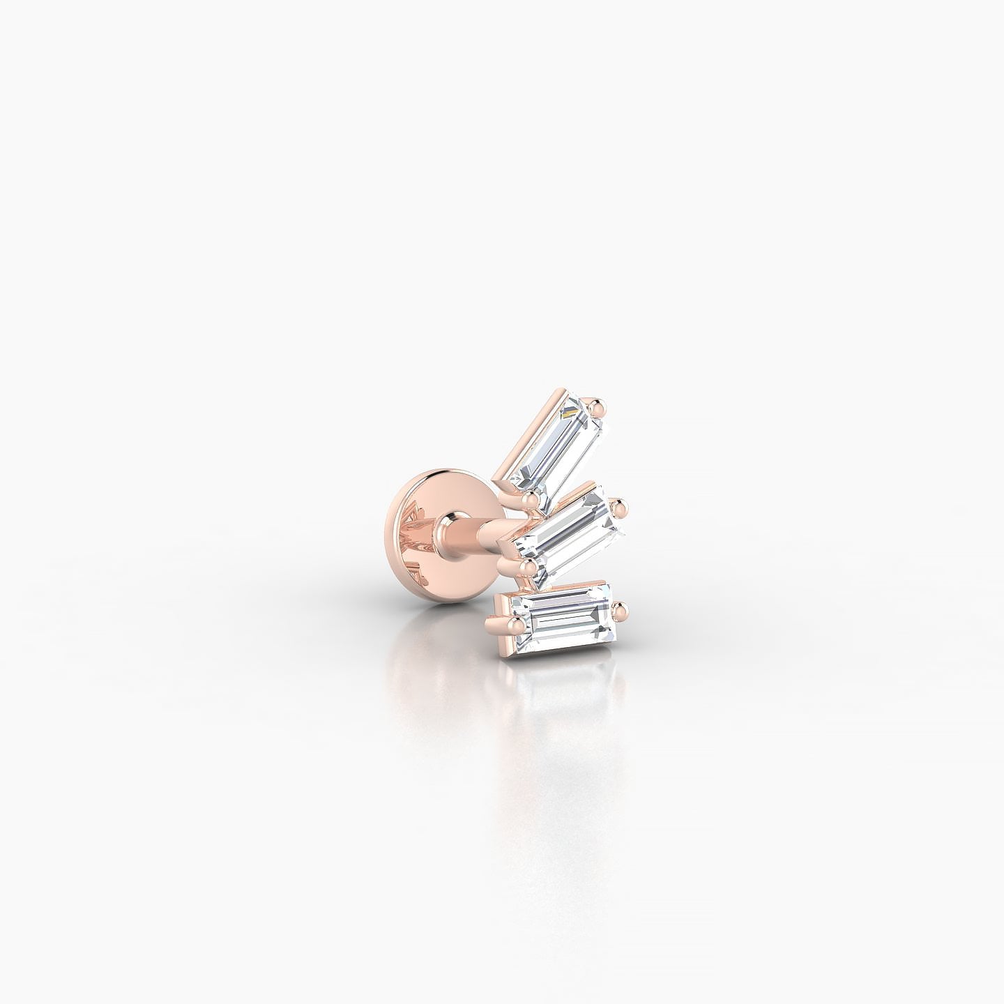 Circe | 18k Rose Gold 7 mm 5 mm Trilogy Diamond Left Piercing
