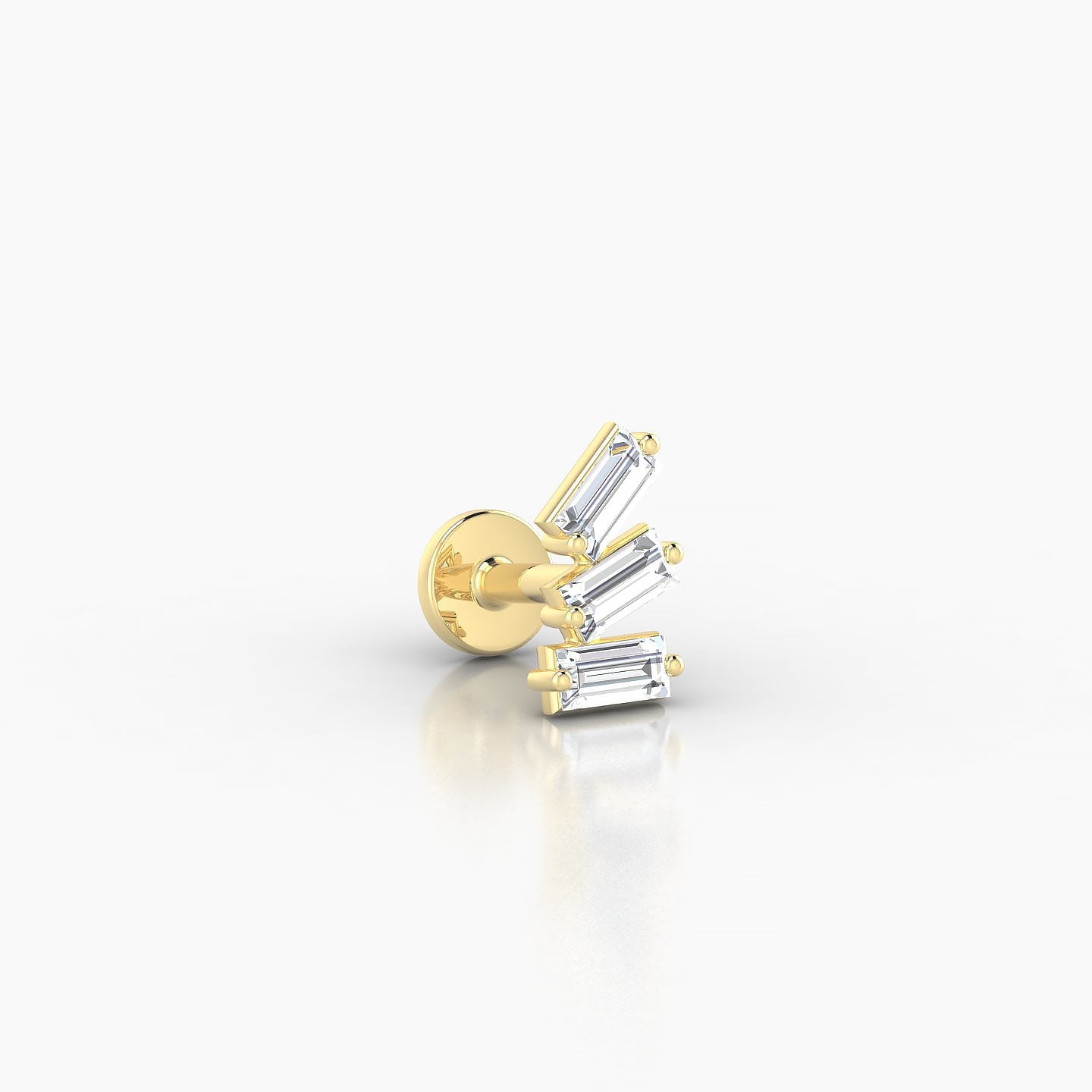 Circe | 18k Yellow Gold 7 mm 5 mm Trilogy Diamond Left Piercing