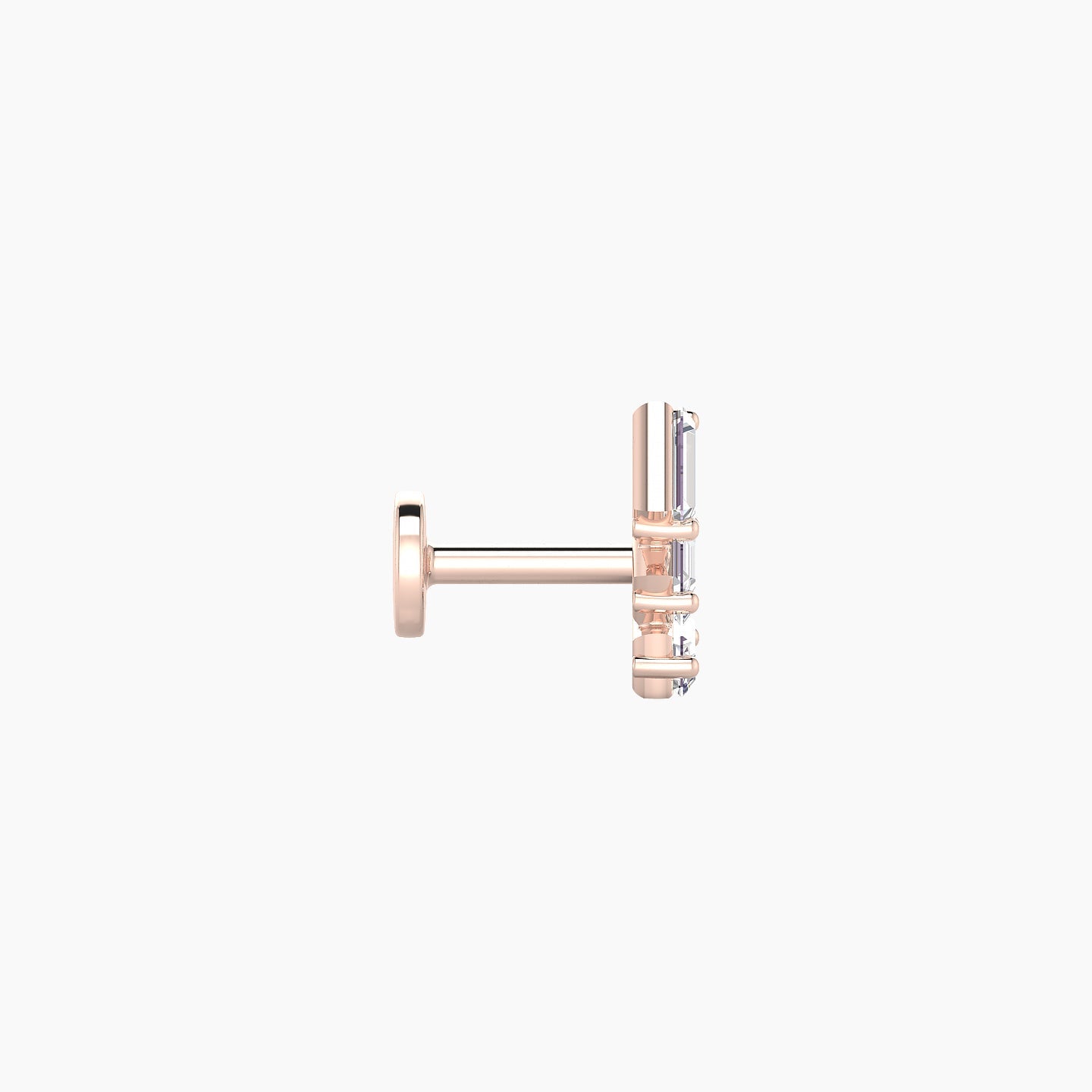 Circe | 18k Rose Gold 7 mm 5 mm Trilogy Diamond Left Piercing