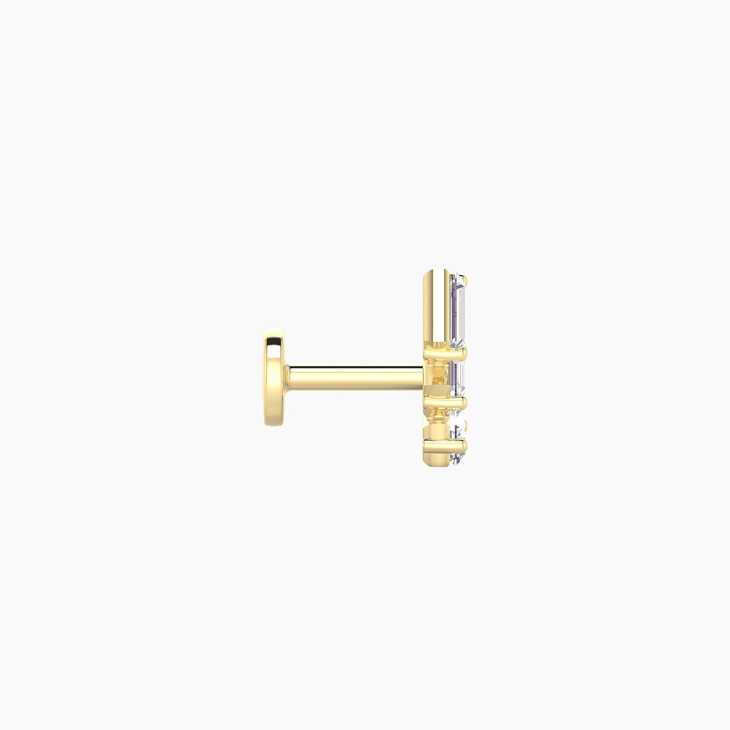 Circe | 18k Yellow Gold 7 mm 5 mm Trilogy Diamond Left Piercing