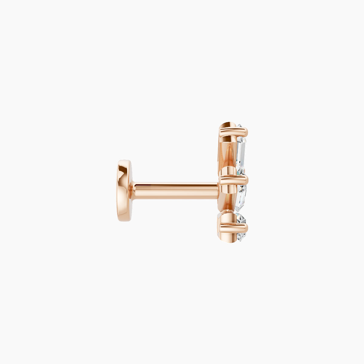 Circe | 18k Rose Gold 7 mm 5 mm Trilogy Diamond Right Piercing
