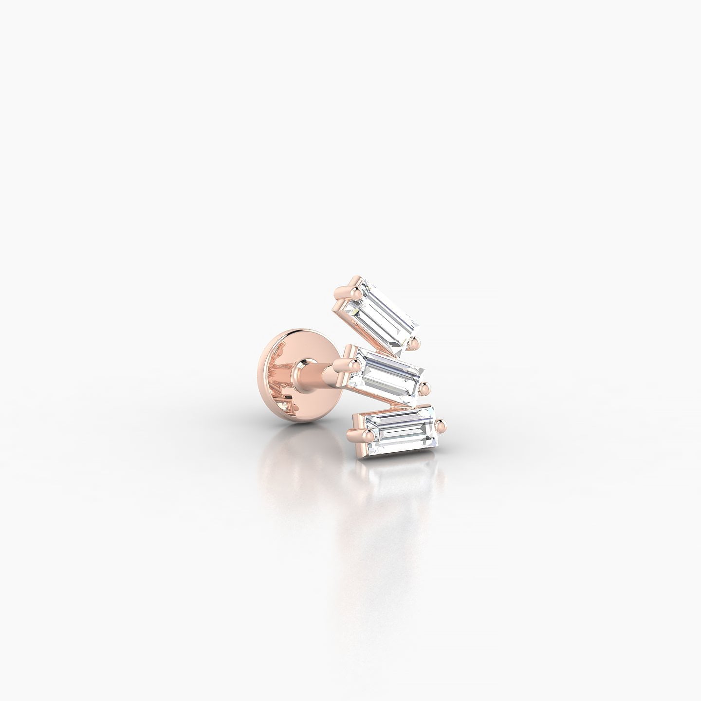 Circe | 18k Rose Gold 7 mm 5 mm Trilogy Diamond Right Piercing