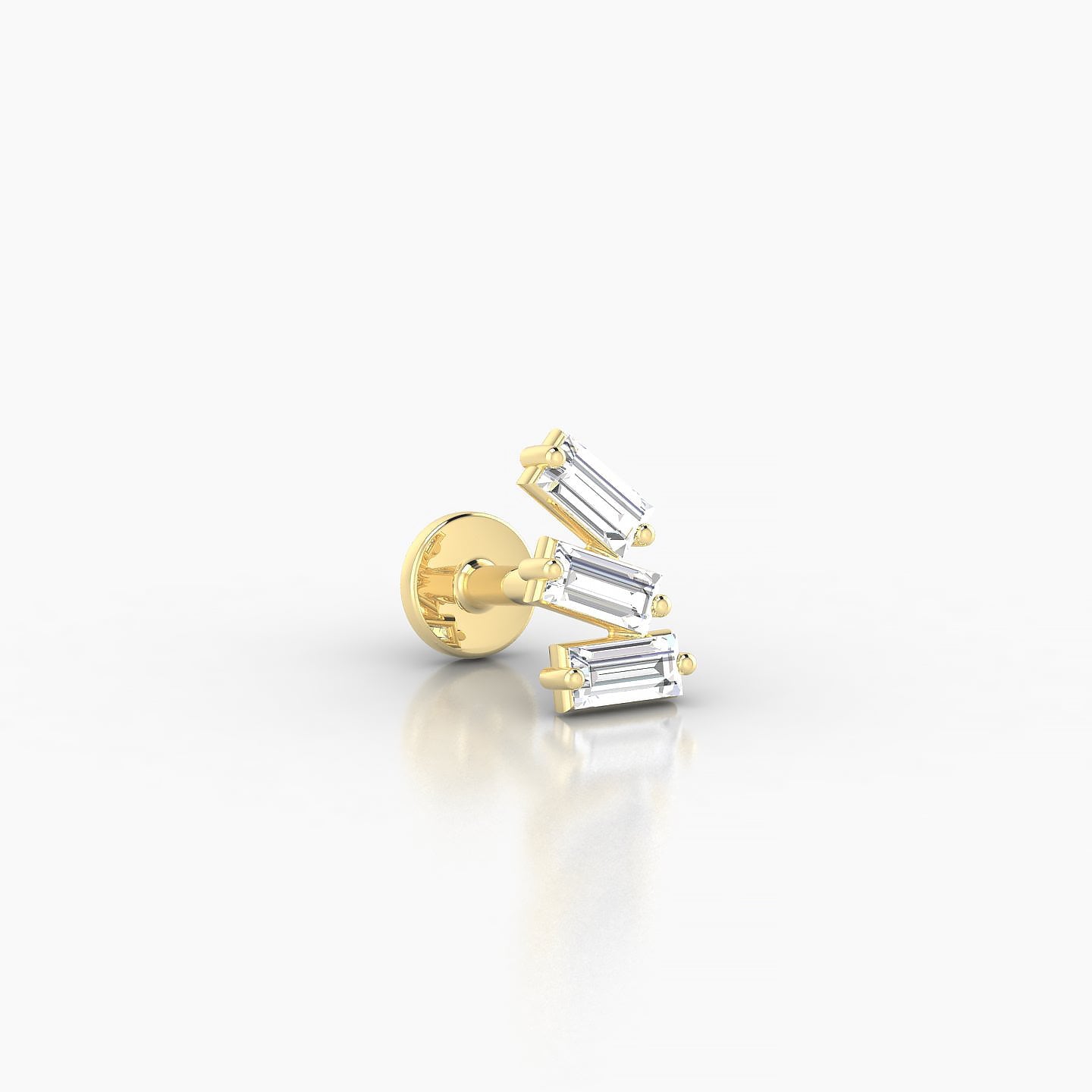 Circe | 18k Yellow Gold 7 mm 5 mm Trilogy Diamond Right Piercing