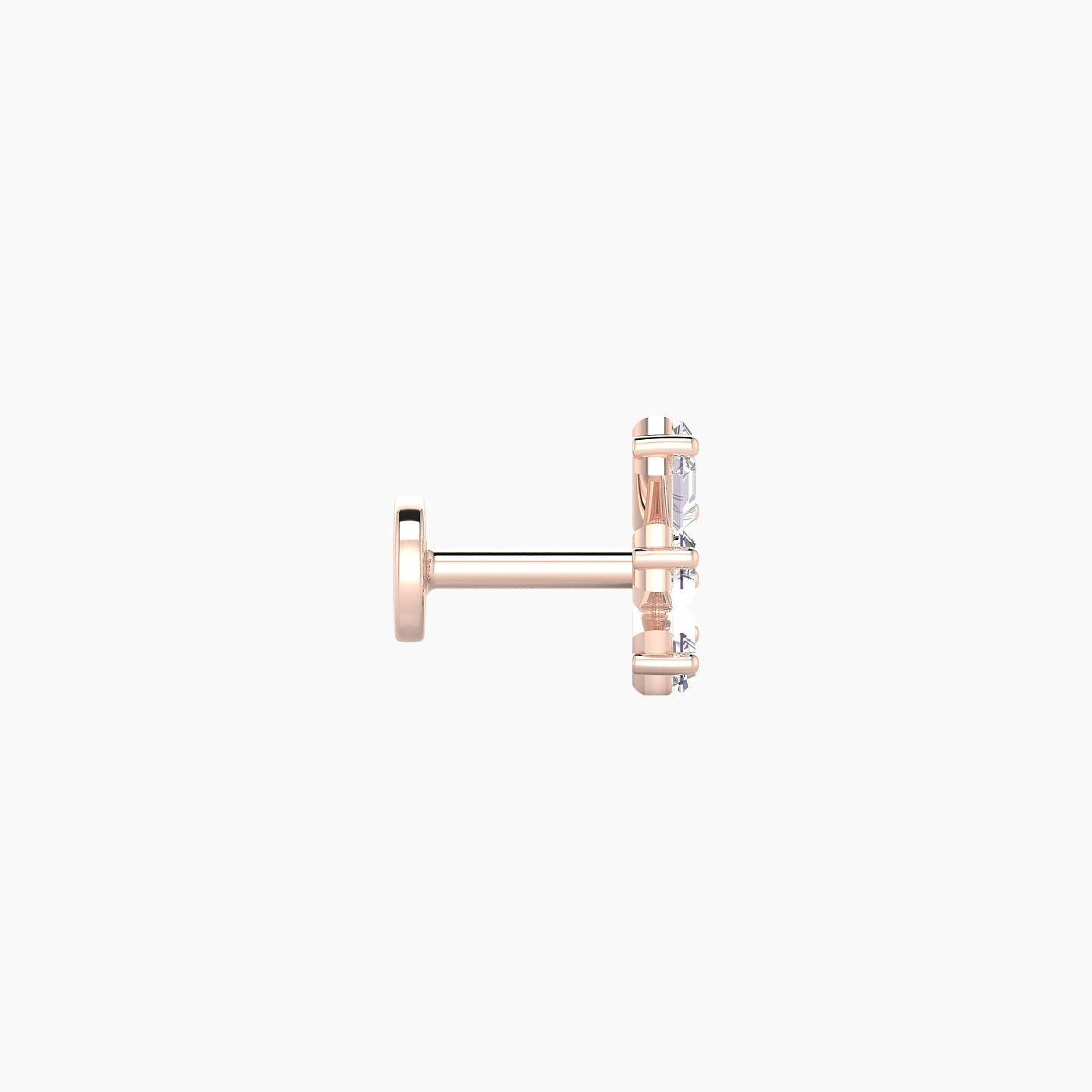 Circe | 18k Rose Gold 7 mm 5 mm Trilogy Diamond Right Piercing