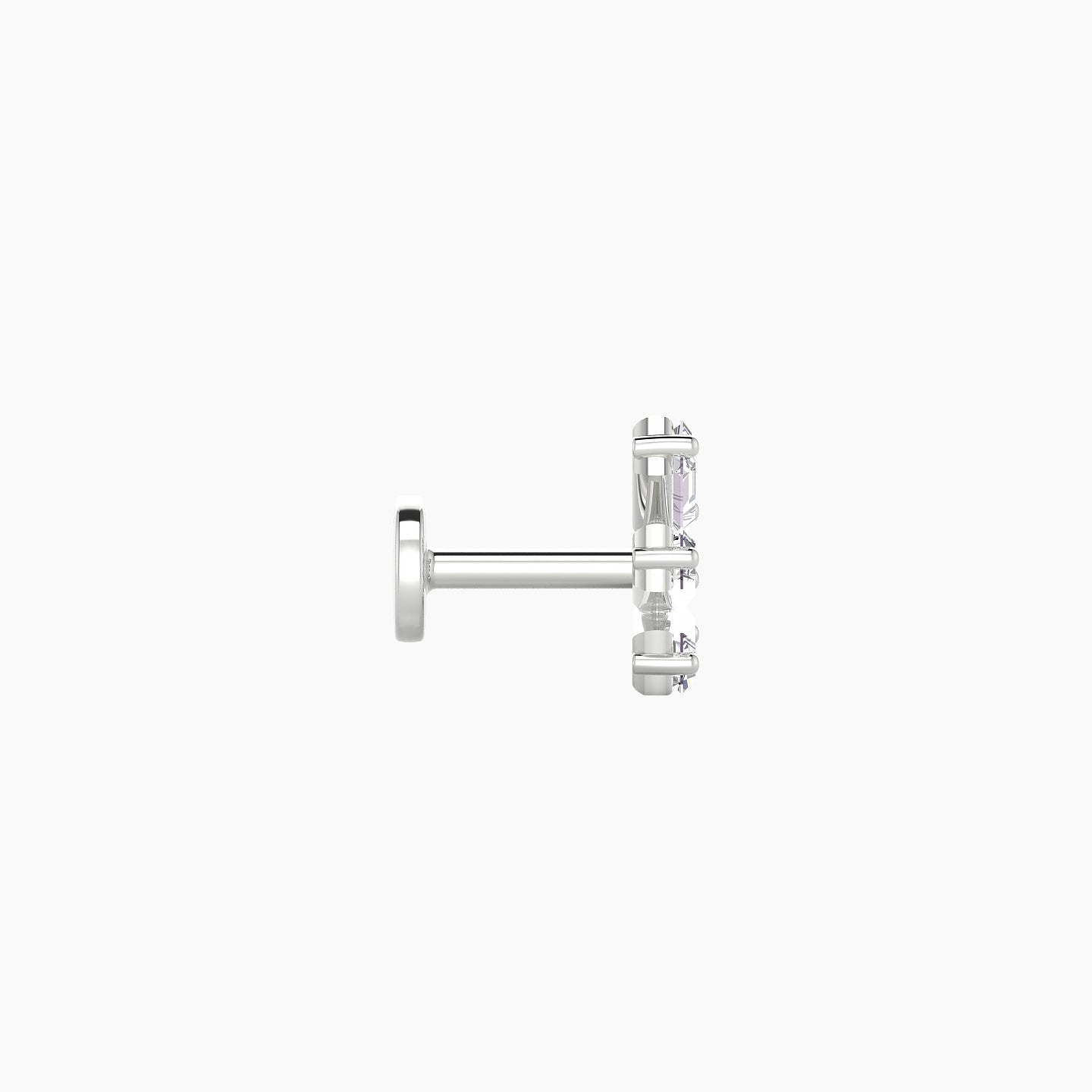 Circe | 18k White Gold 7 mm 5 mm Trilogy Diamond Right Piercing