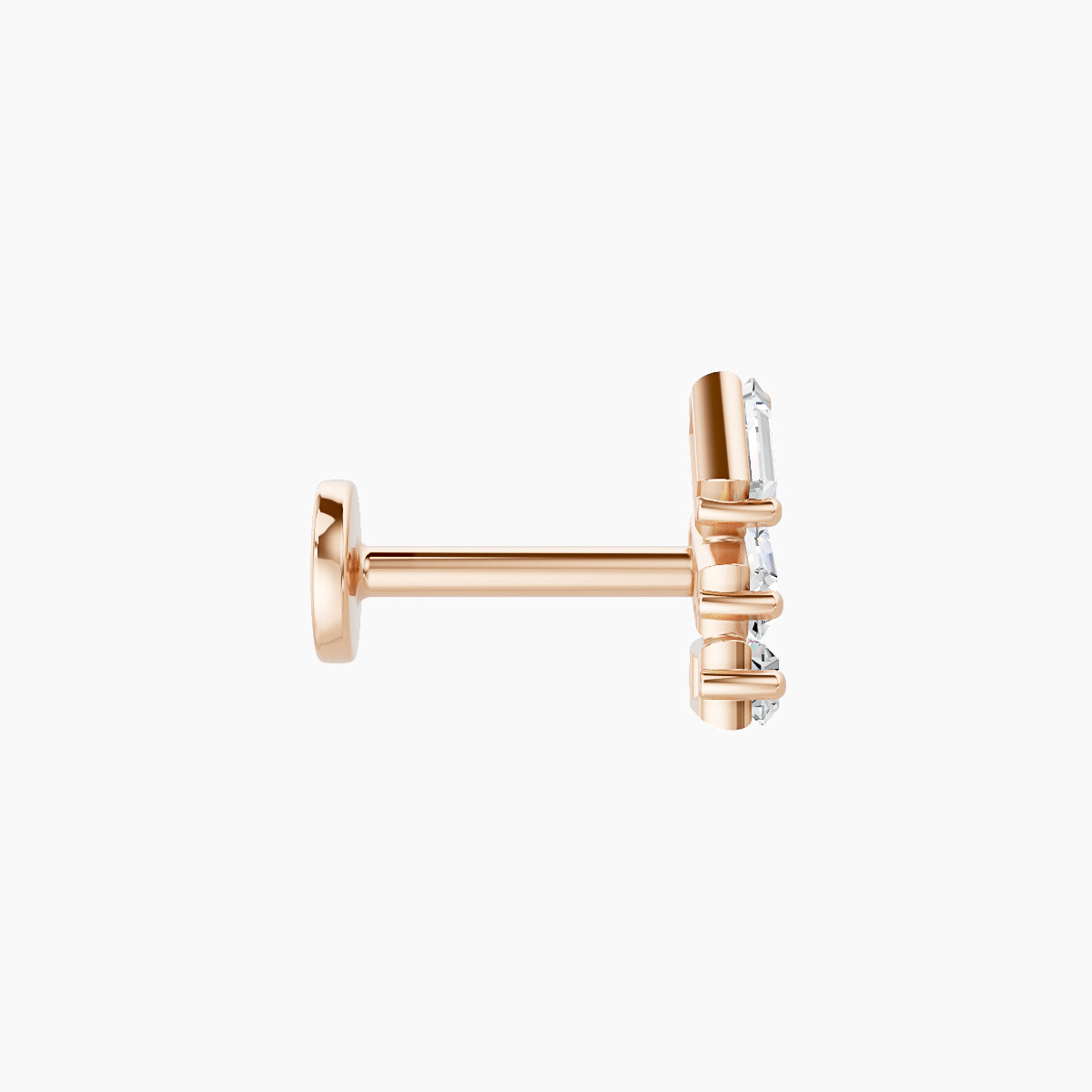 Circe | 18k Rose Gold 7 mm 6.5 mm Trilogy Diamond Left Piercing