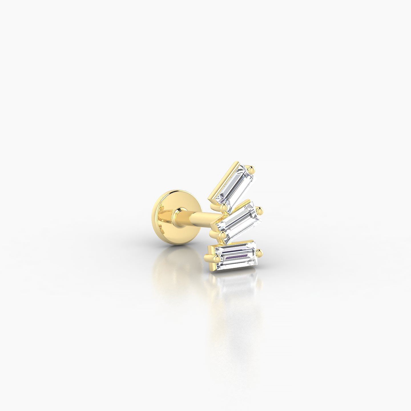 Circe | 18k Yellow Gold 7 mm 6.5 mm Trilogy Diamond Left Piercing
