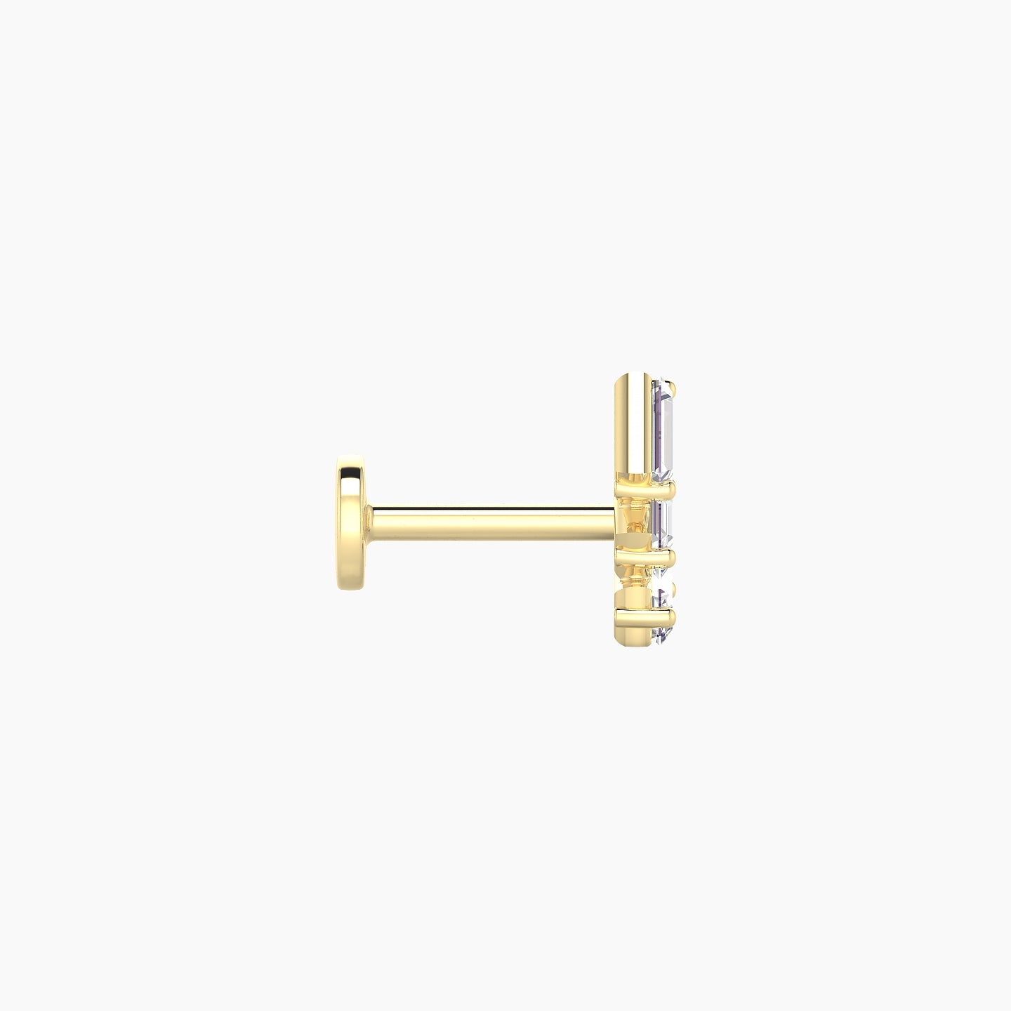 Circe | 18k Yellow Gold 7 mm 6.5 mm Trilogy Diamond Left Piercing