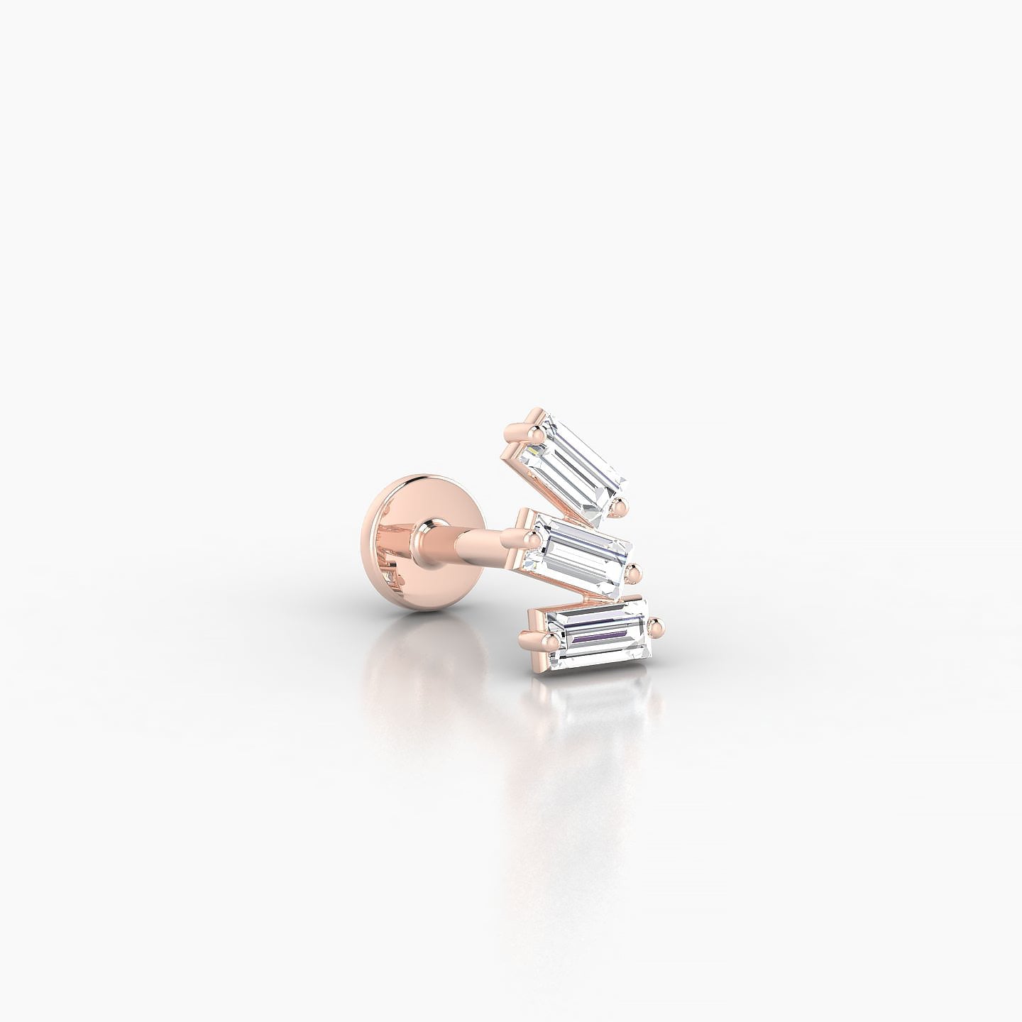 Circe | 18k Rose Gold 7 mm 6.5 mm Trilogy Diamond Right Piercing