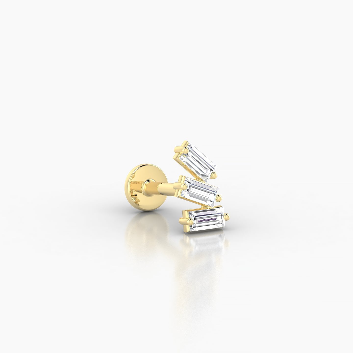 Circe | 18k Yellow Gold 7 mm 6.5 mm Trilogy Diamond Right Piercing