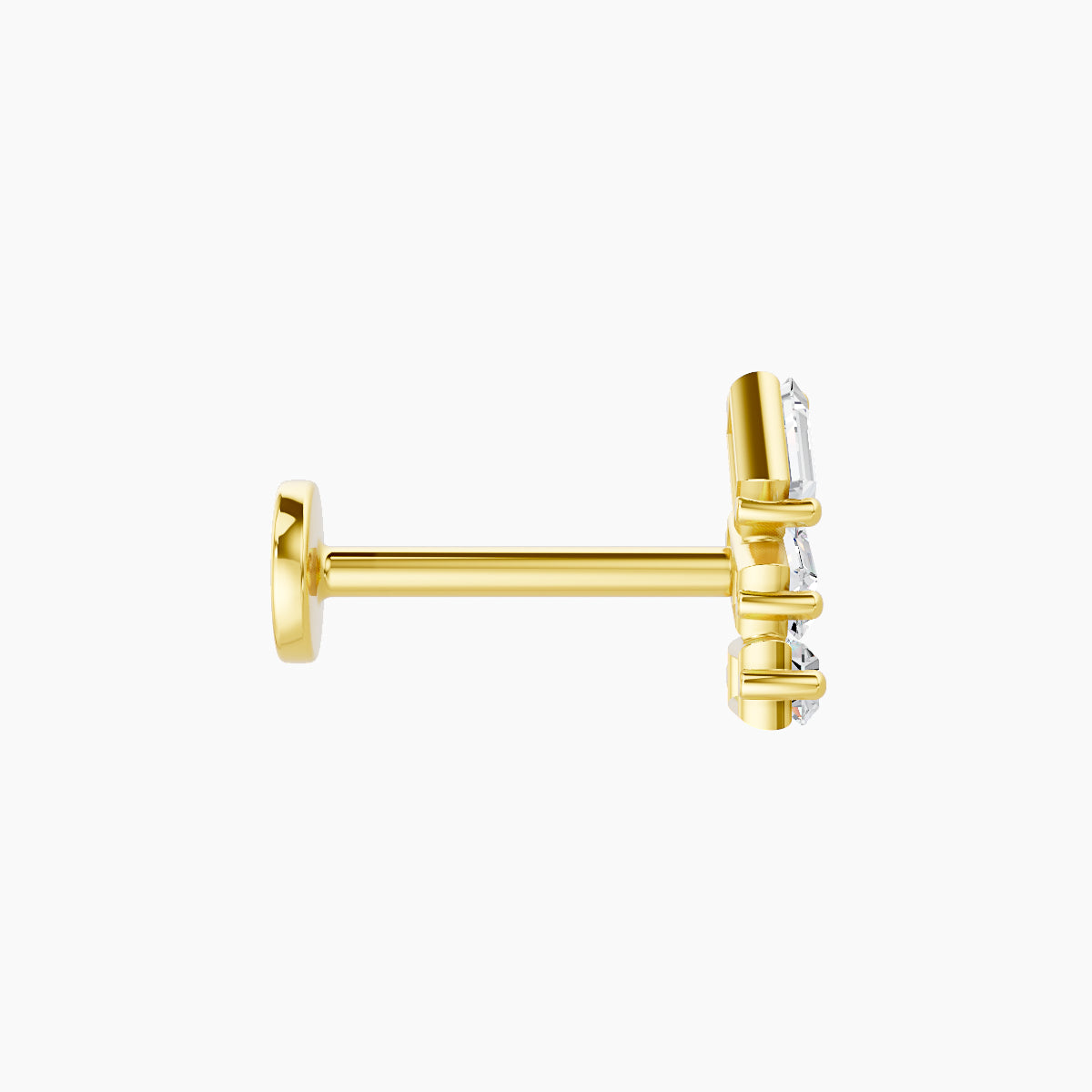 Circe | 18k Yellow Gold 7 mm 8 mm Trilogy Diamond Left Piercing