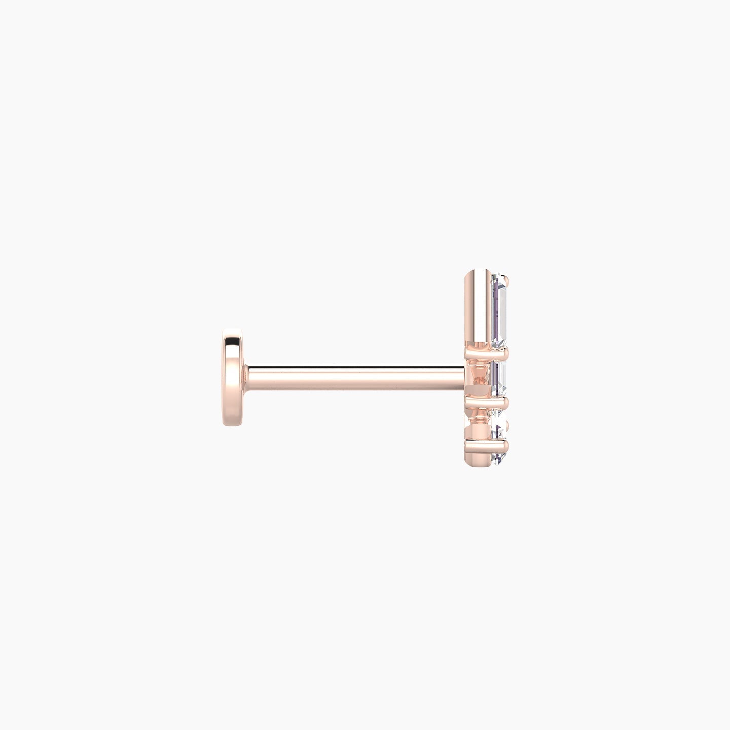 Circe | 18k Rose Gold 7 mm 8 mm Trilogy Diamond Left Piercing