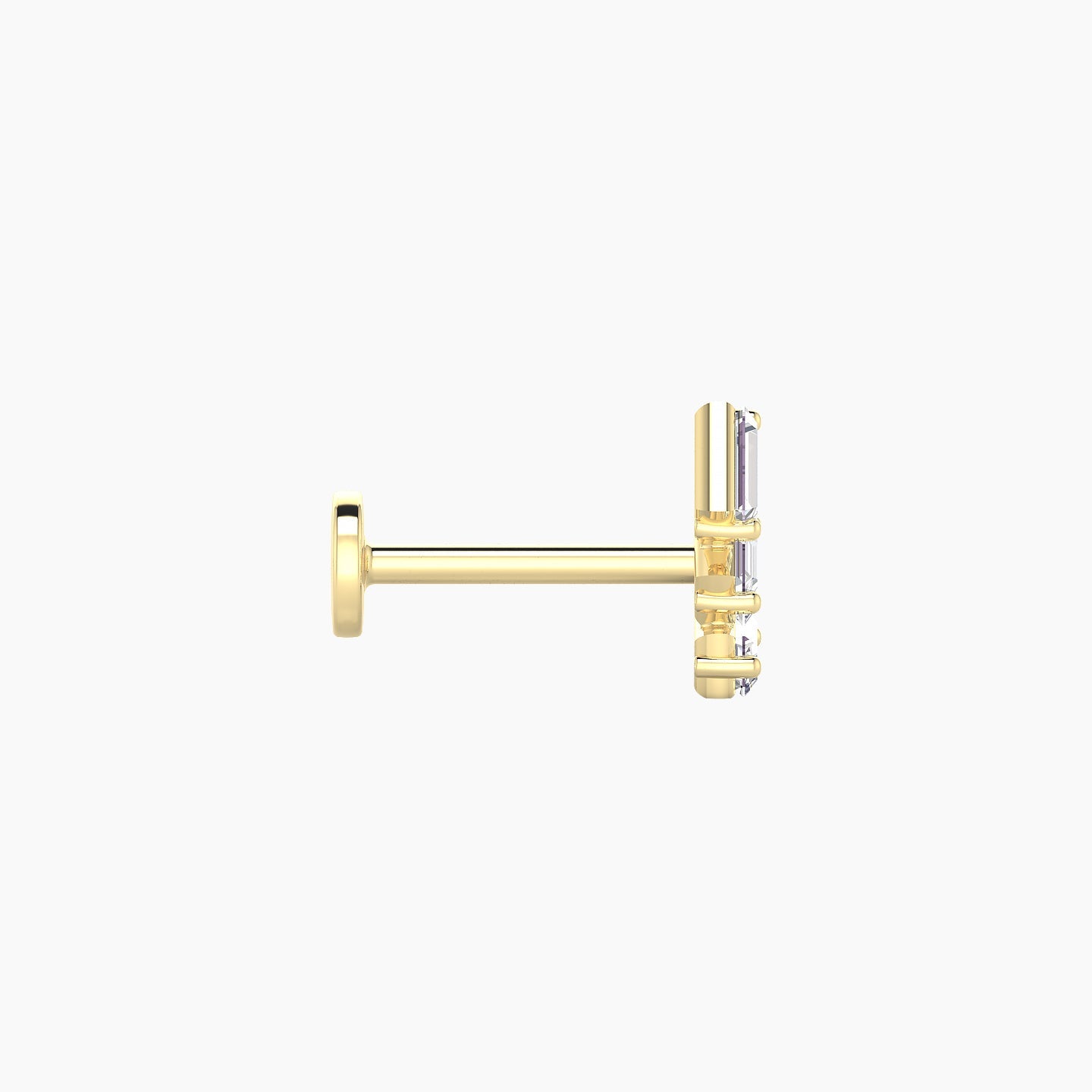 Circe | 18k Yellow Gold 7 mm 8 mm Trilogy Diamond Left Piercing