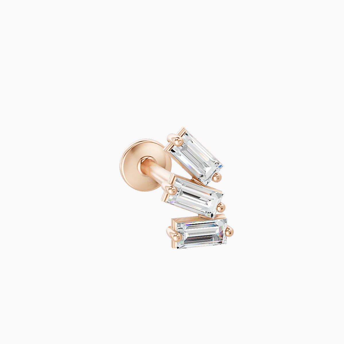 Circe | 18k Rose Gold 7 mm 8 mm Trilogy Diamond Right Piercing