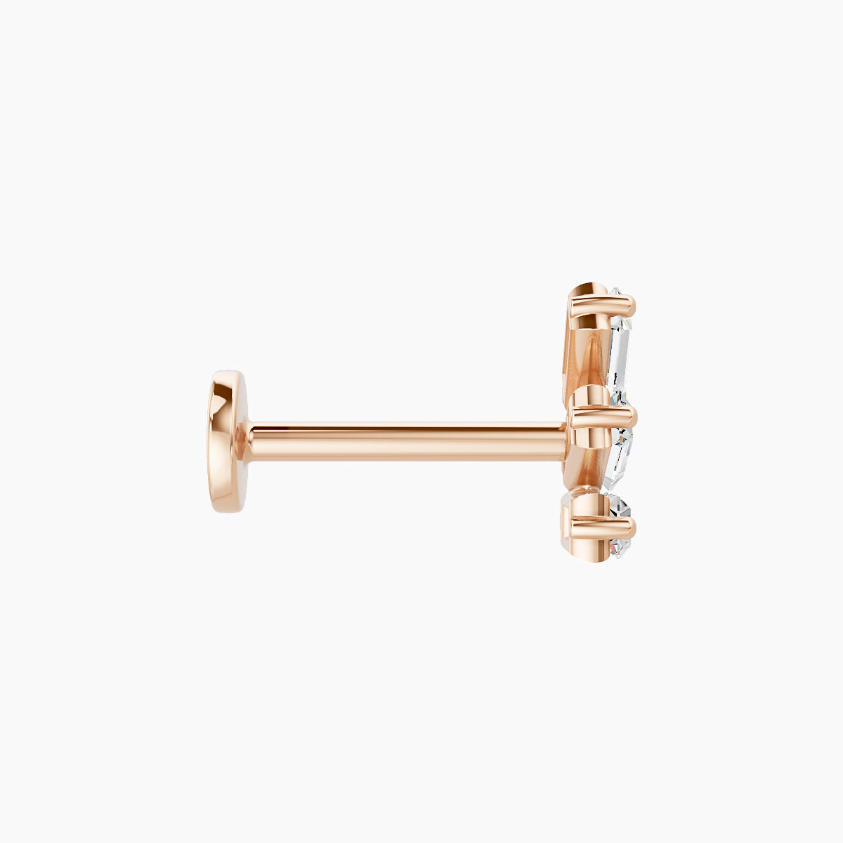 Circe | 18k Rose Gold 7 mm 8 mm Trilogy Diamond Right Piercing