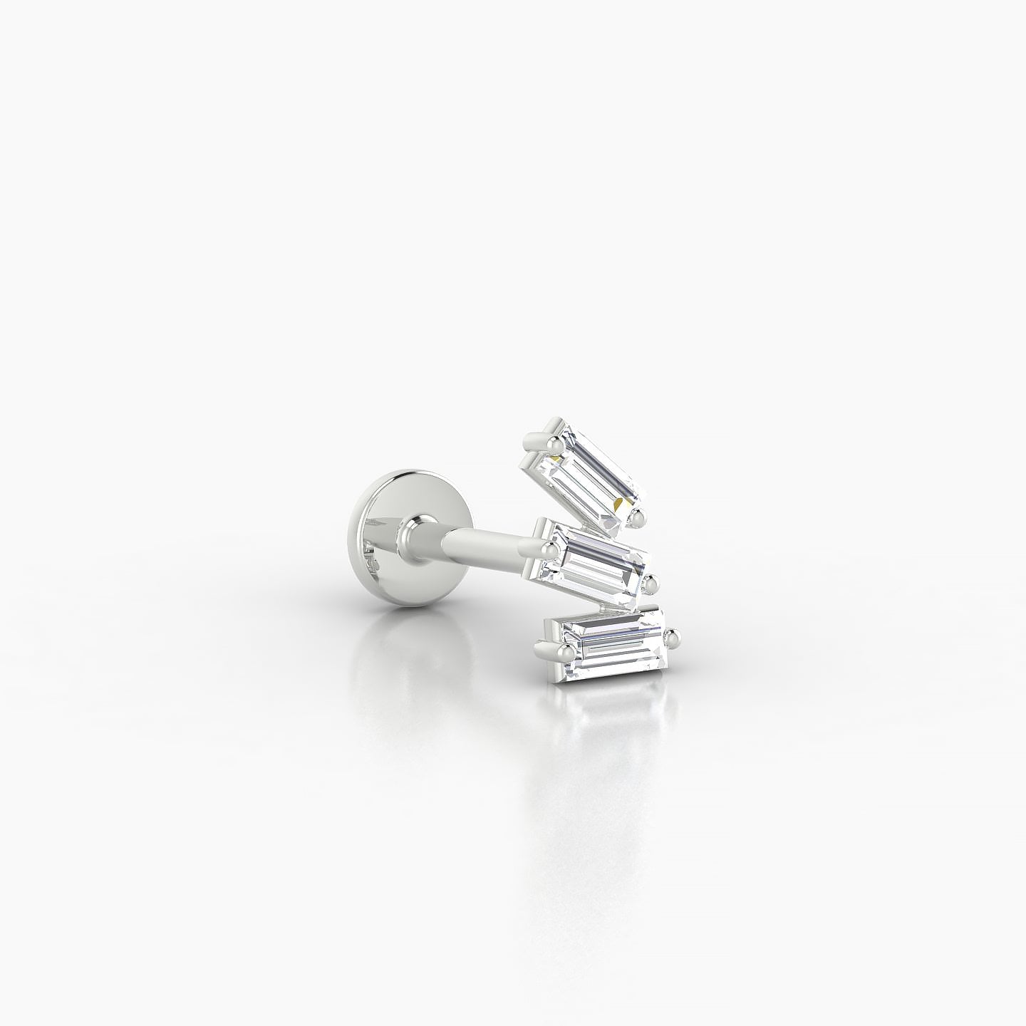 Circe | 18k White Gold 7 mm 8 mm Trilogy Diamond Right Piercing