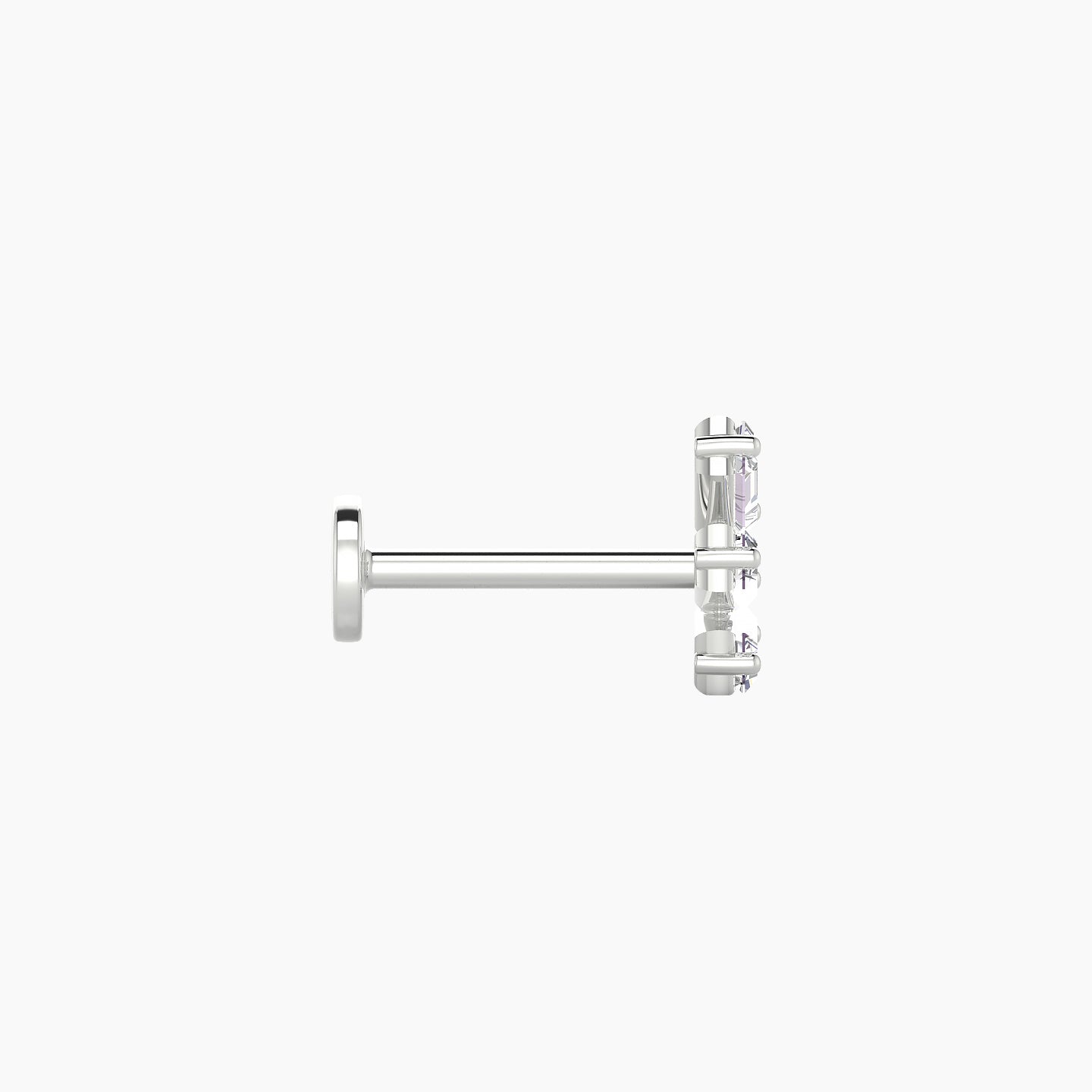 Circe | 18k White Gold 7 mm 8 mm Trilogy Diamond Right Piercing