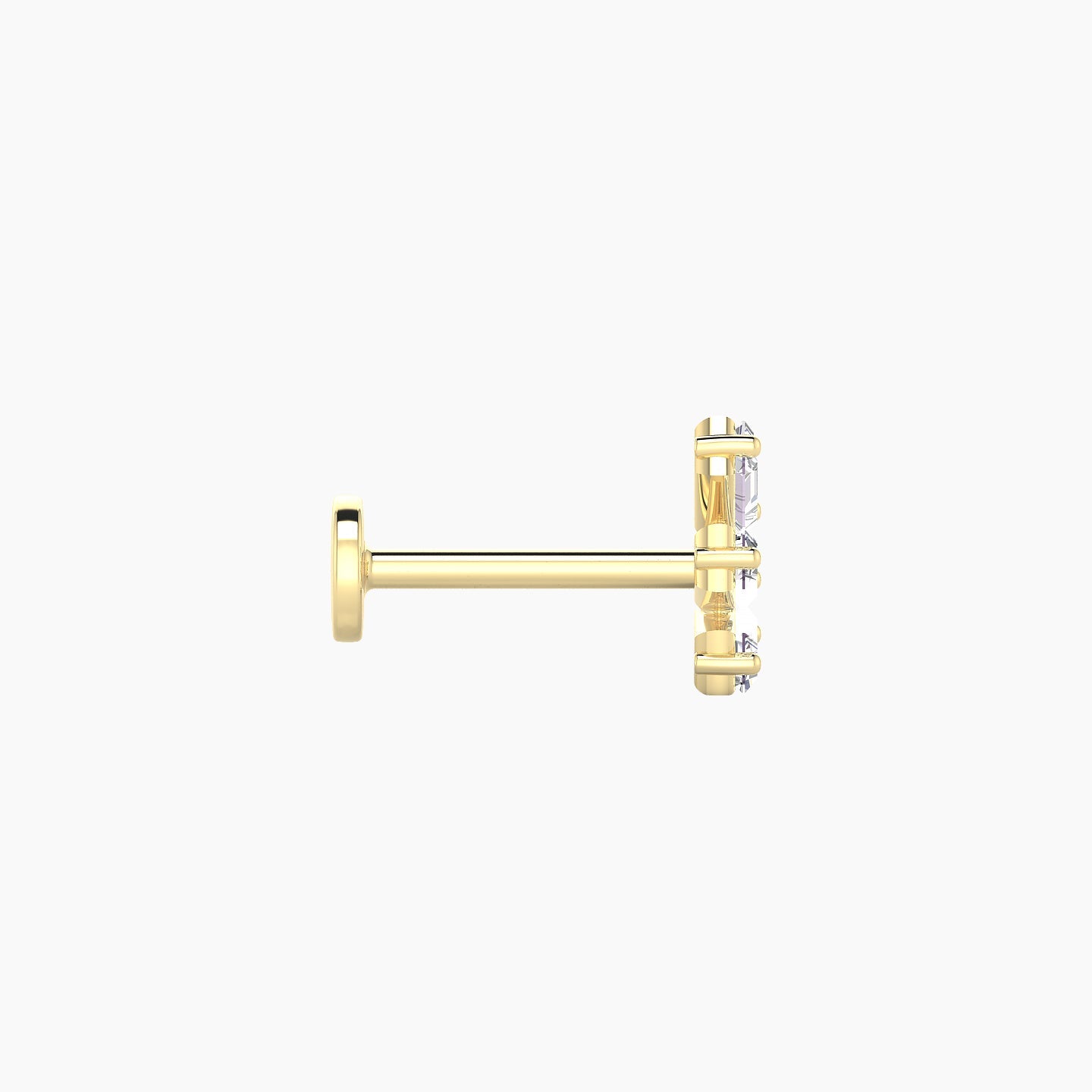 Circe | 18k Yellow Gold 7 mm 8 mm Trilogy Diamond Right Piercing