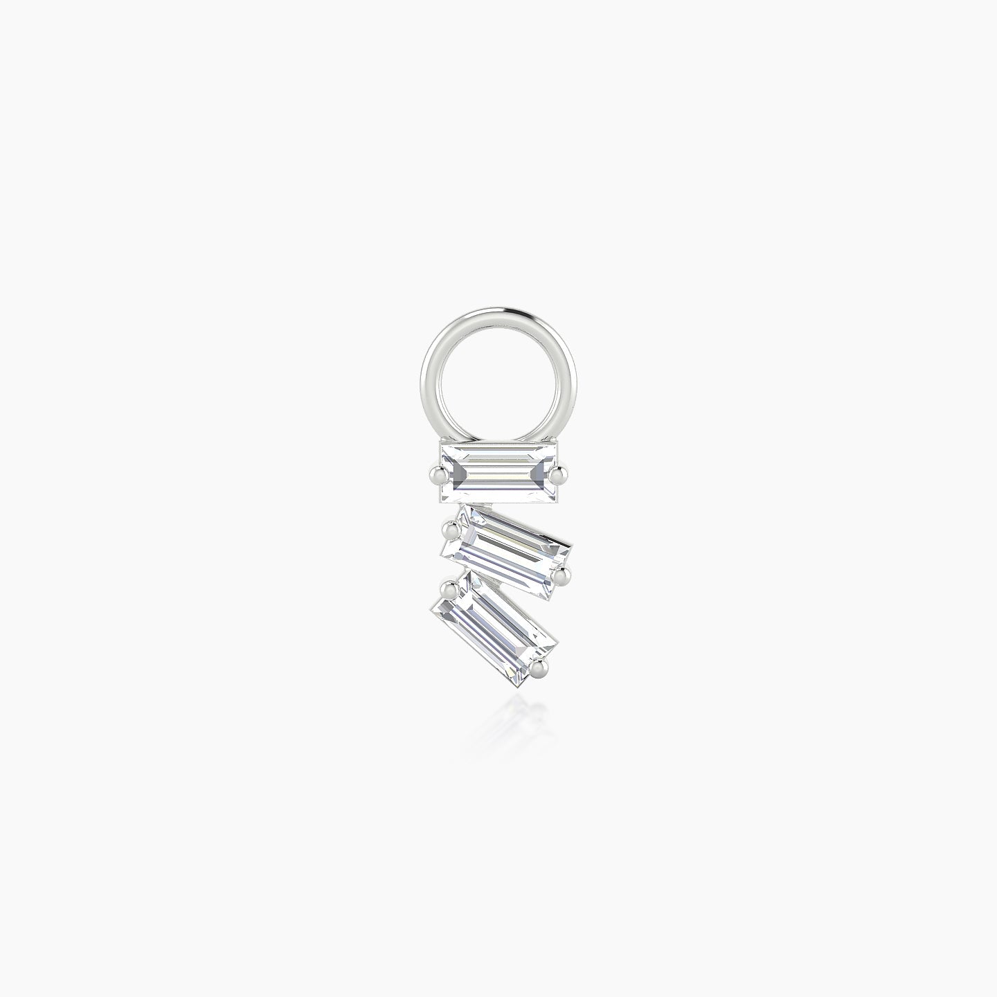 Circe | 18k White Gold 7 mm Trilogy Diamond Charm
