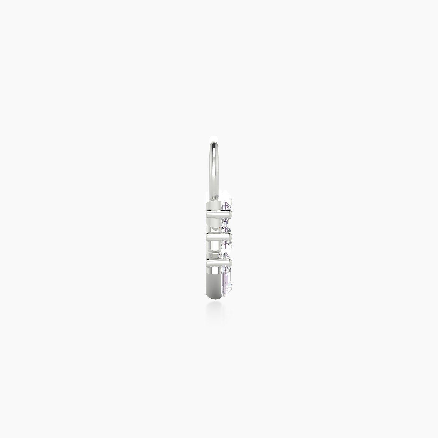 Circe | 18k White Gold 7 mm Trilogy Diamond Charm