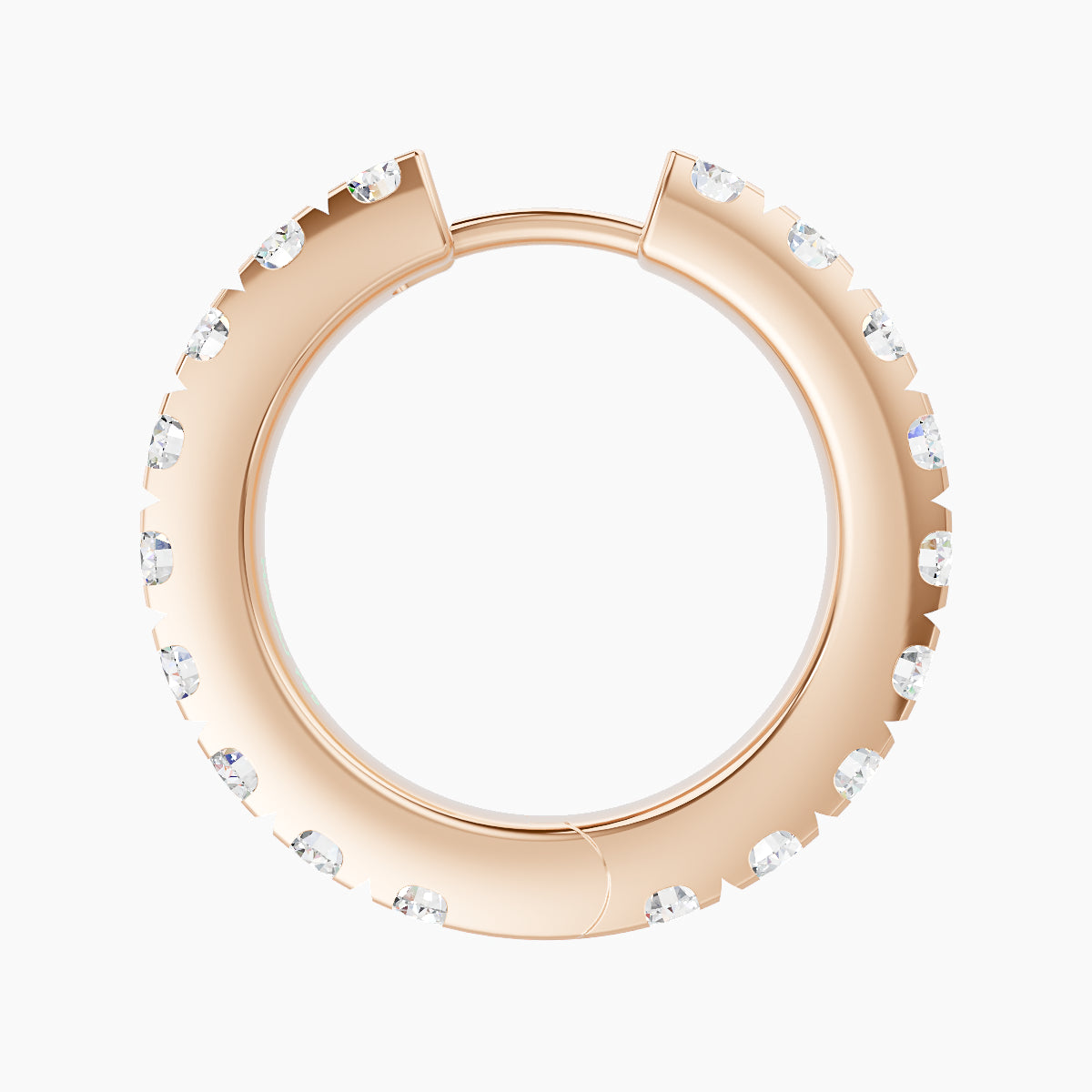 Cleta | 18k Rose Gold 11 mm Diamond Hoop Piercing