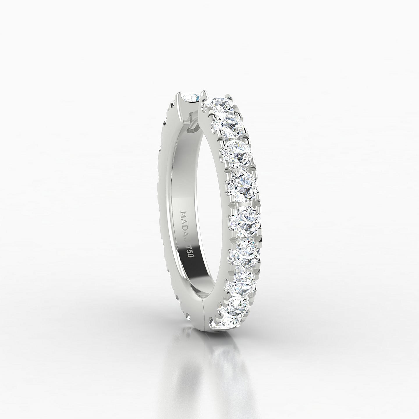 Cleta | 18k White Gold 11 mm Diamond Hoop Piercing