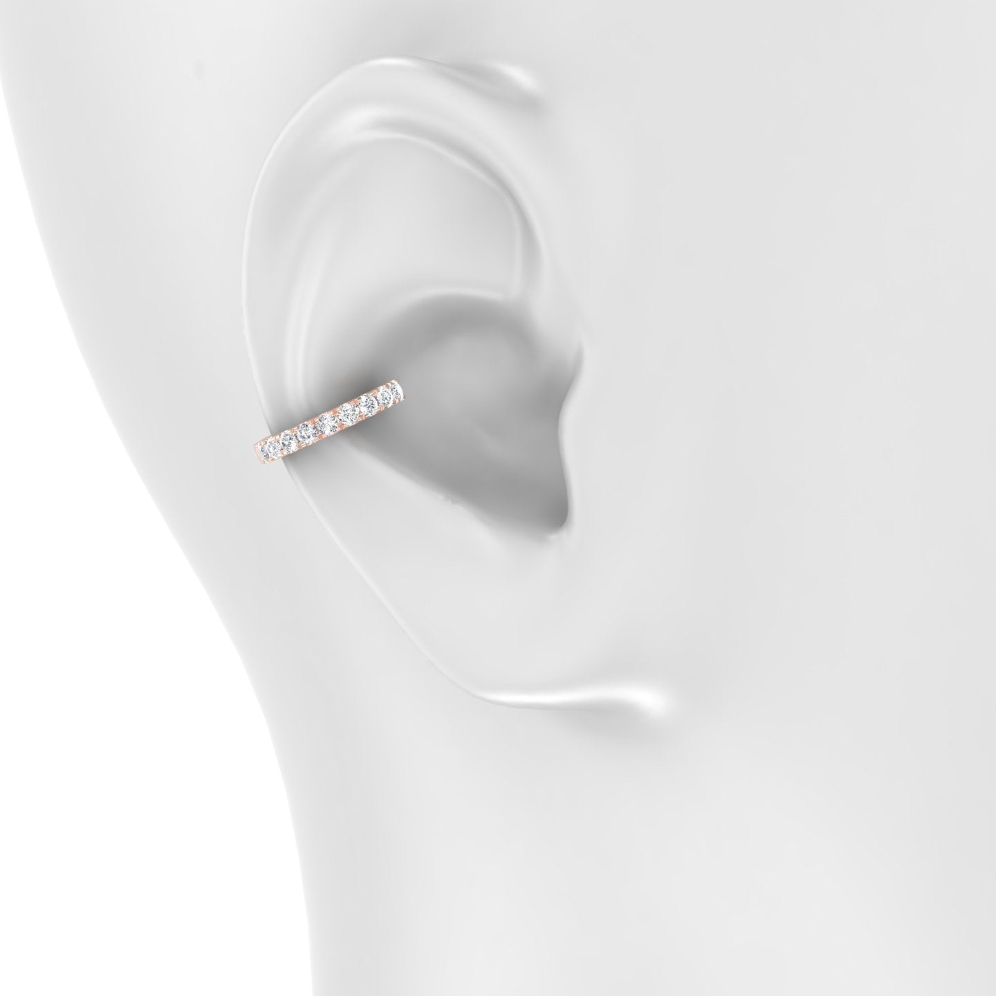 Cleta | 18k Rose Gold 11 mm Diamond Hoop Piercing