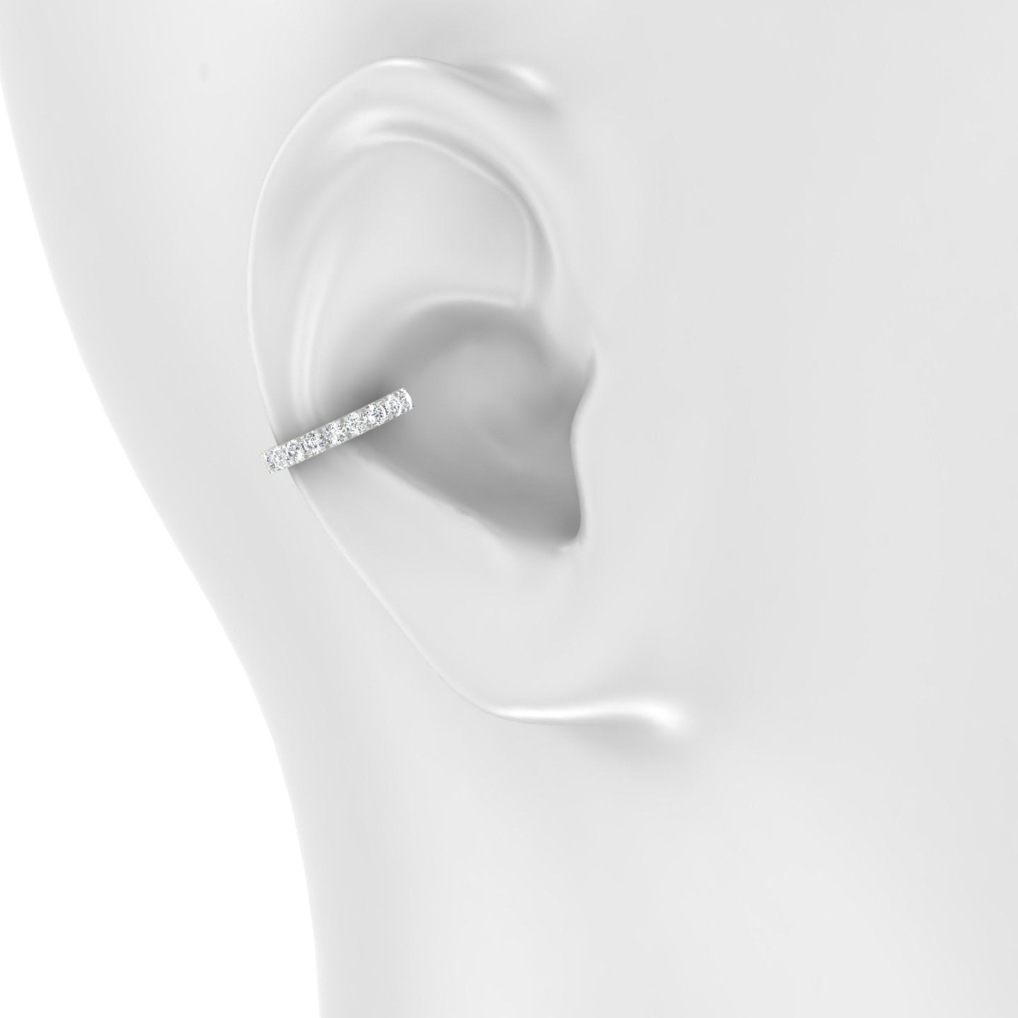 Cleta | 18k White Gold 11 mm Diamond Hoop Piercing