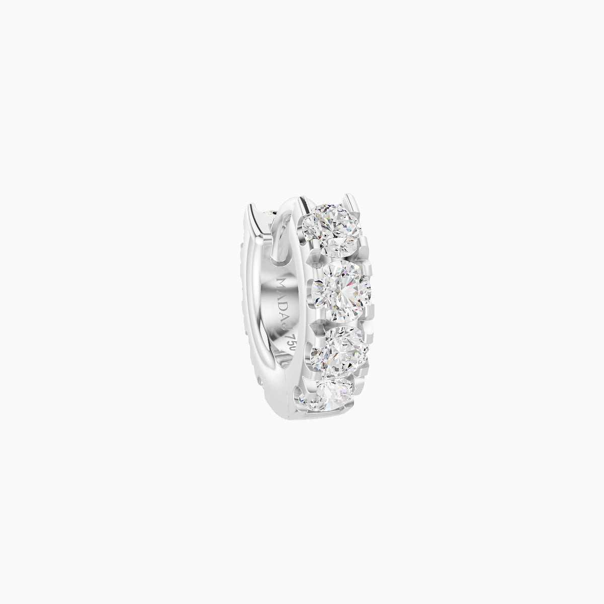 Cleta | 18k White Gold 5 mm Diamond Hoop Piercing