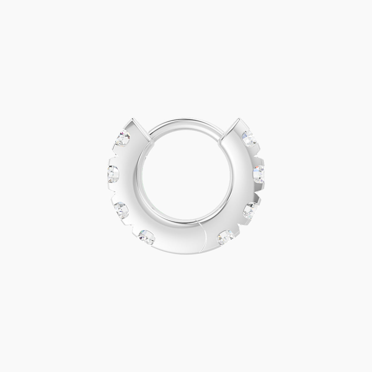 Cleta | 18k White Gold 5 mm Diamond Hoop Piercing