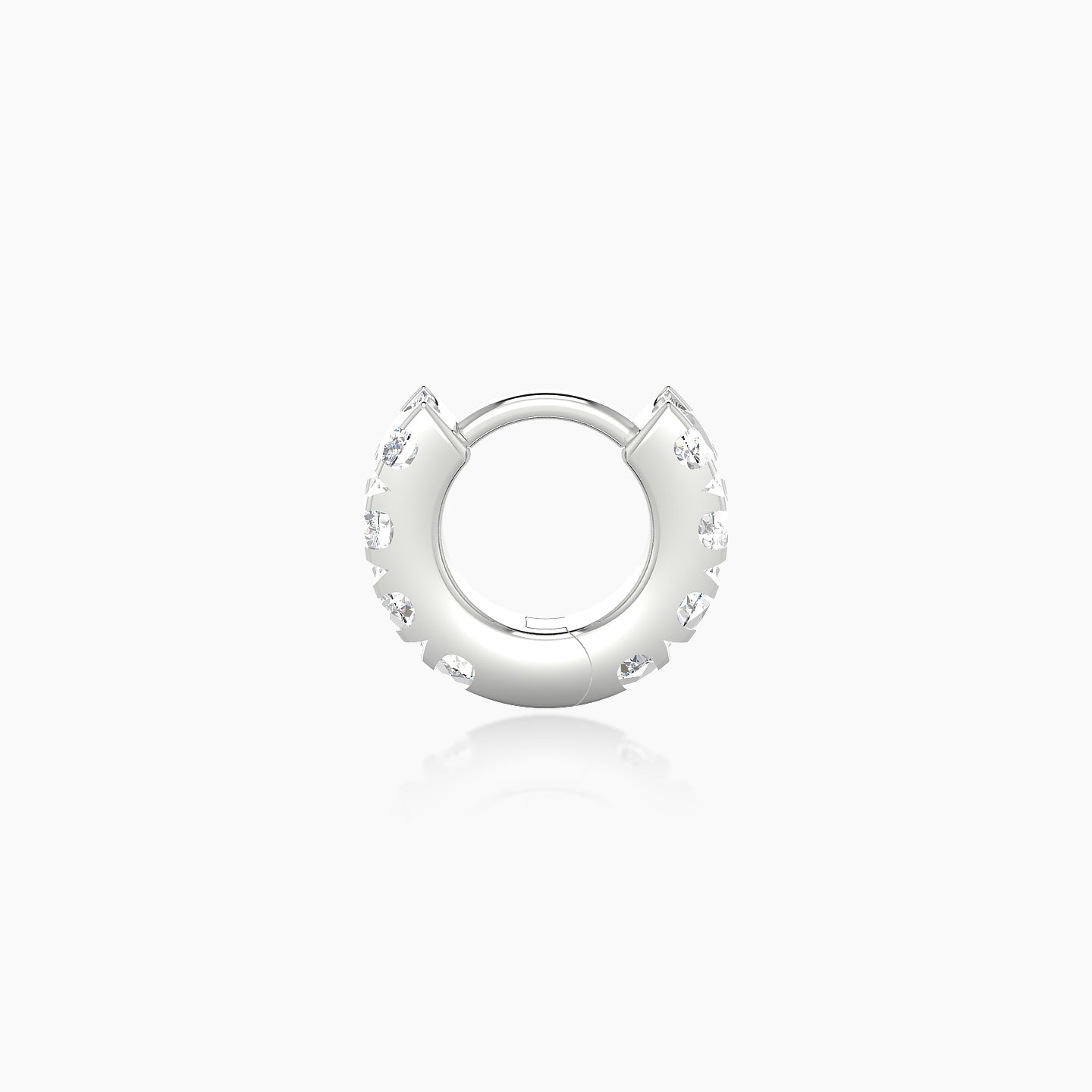 Cleta | 18k White Gold 5 mm Diamond Hoop Piercing