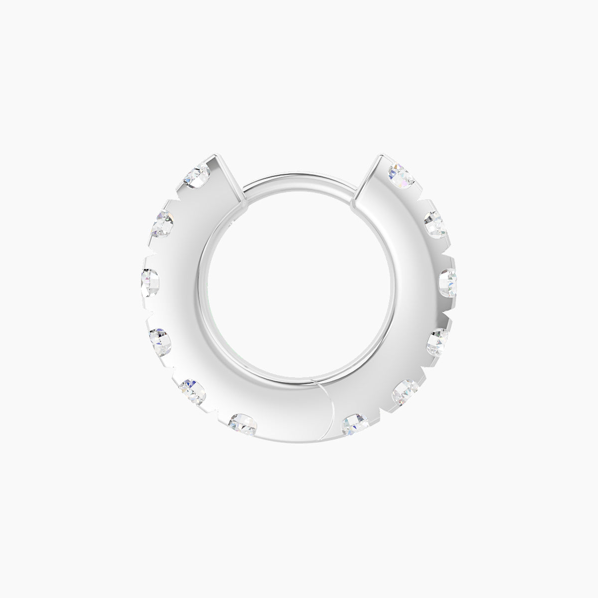 Cleta | 18k White Gold 6.5 mm Diamond Hoop Piercing