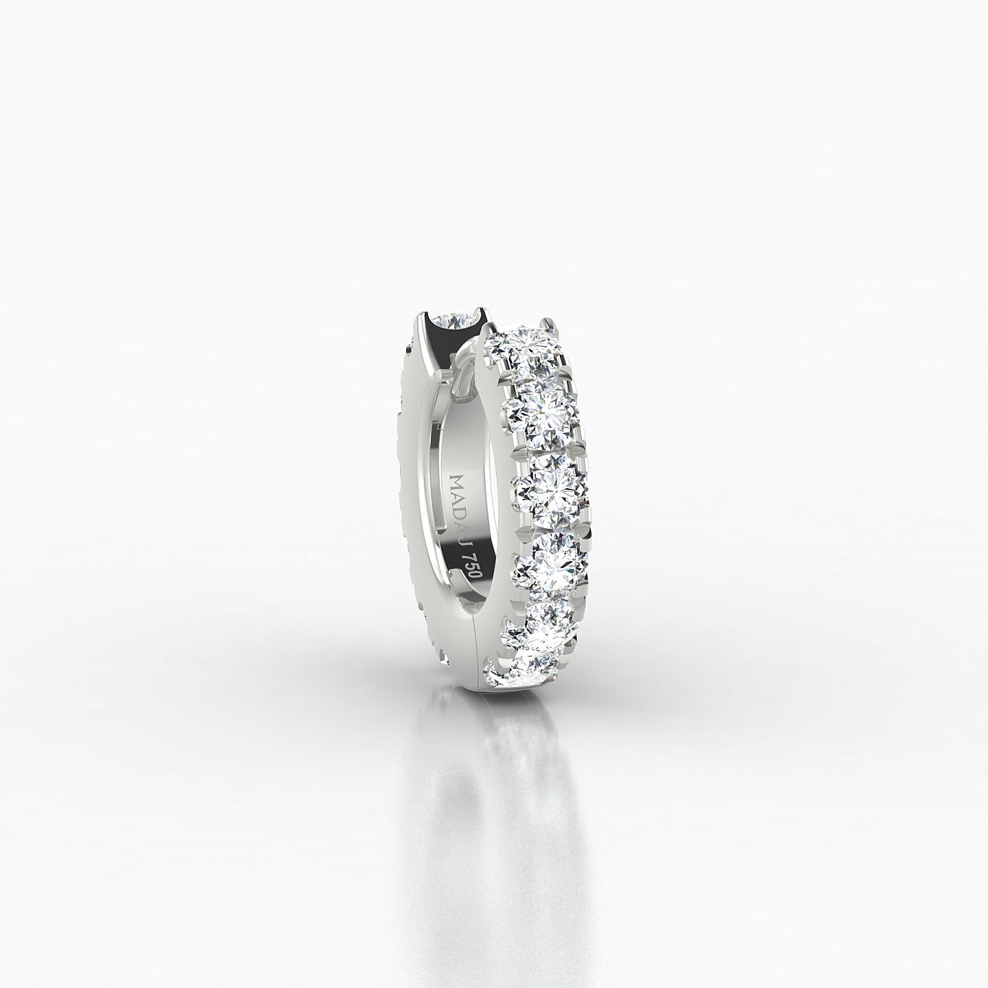 Cleta | 18k White Gold 6.5 mm Diamond Hoop Piercing