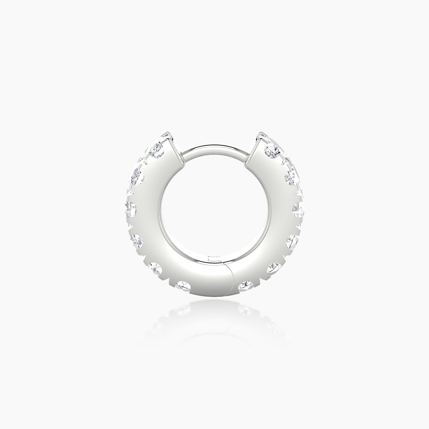 Cleta | 18k White Gold 6.5 mm Diamond Hoop Piercing