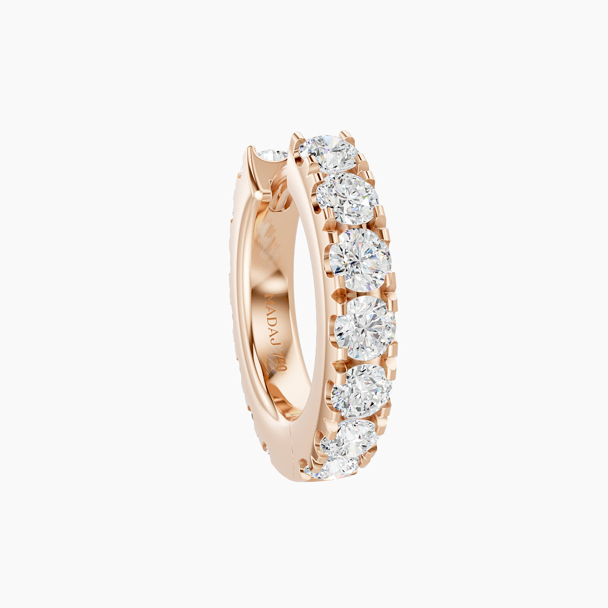 Cleta | 18k Rose Gold 8 mm Diamond Hoop Piercing