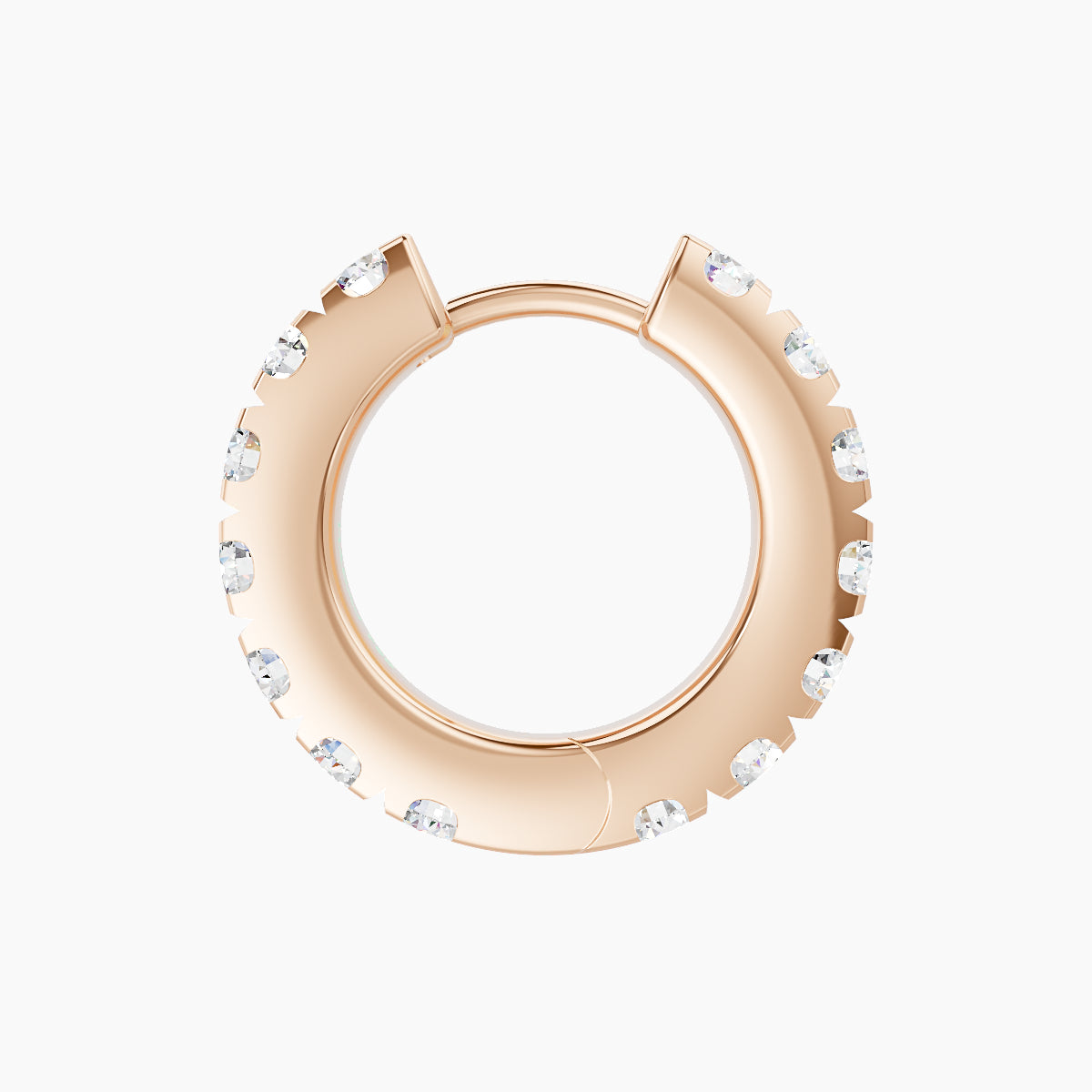 Cleta | 18k Rose Gold 8 mm Diamond Hoop Piercing