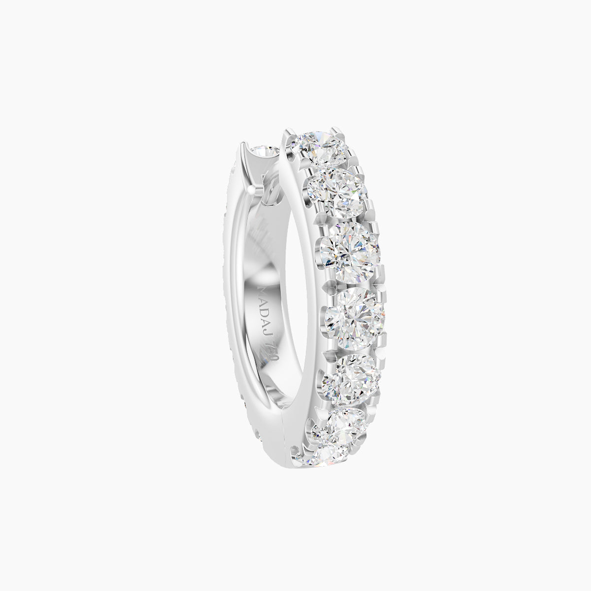 Cleta | 18k White Gold 8 mm Diamond Hoop Piercing