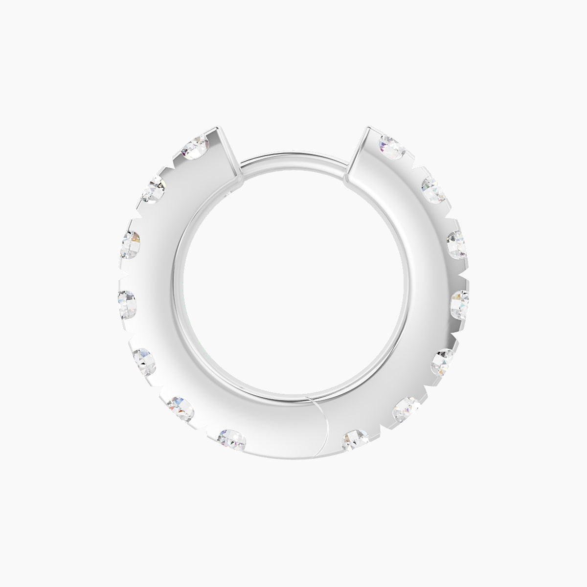 Cleta | 18k White Gold 8 mm Diamond Hoop Piercing