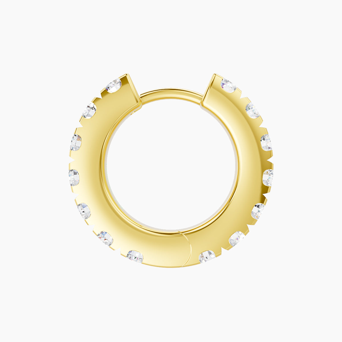 Cleta | 18k Yellow Gold 8 mm Diamond Hoop Piercing
