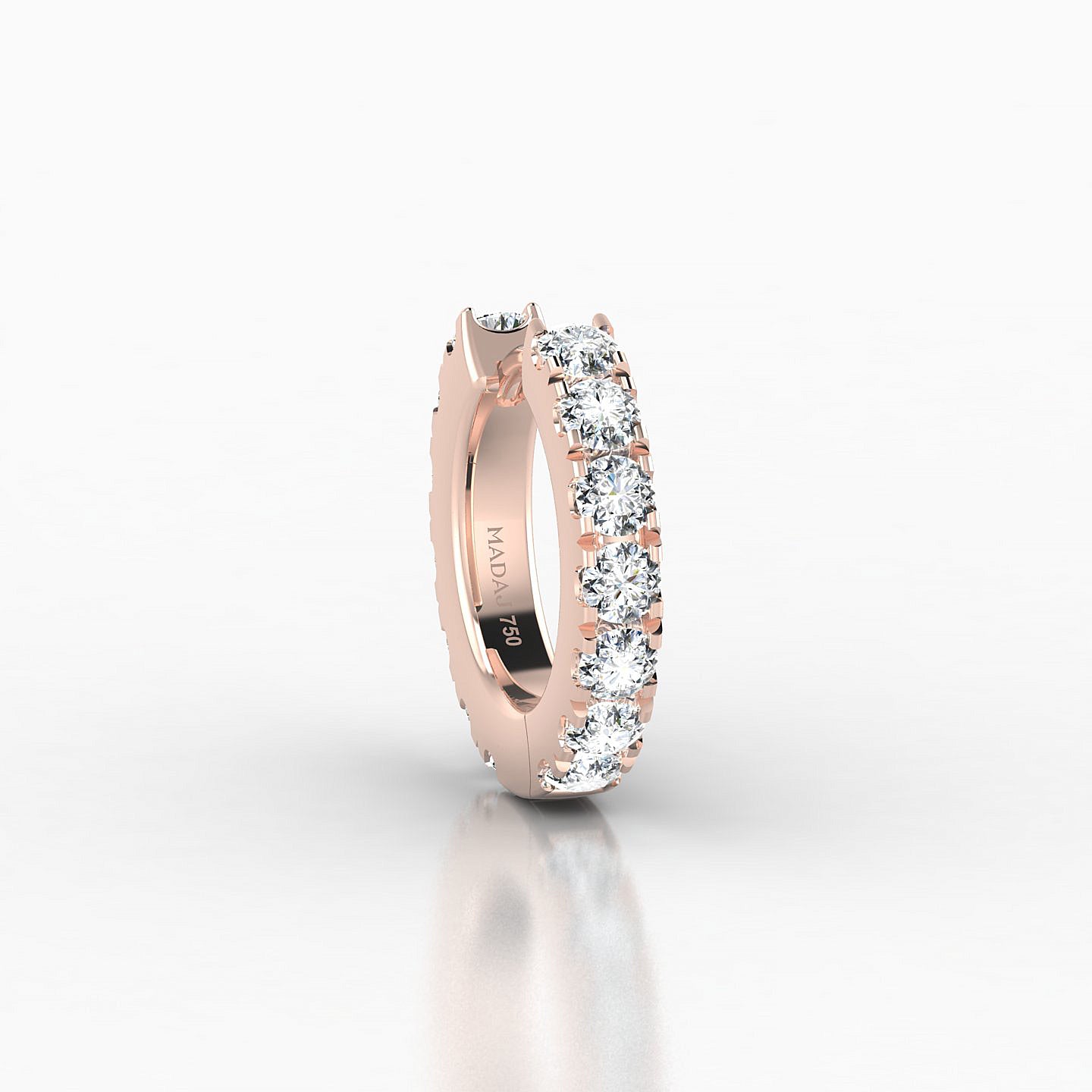 Cleta | 18k Rose Gold 8 mm Diamond Hoop Piercing