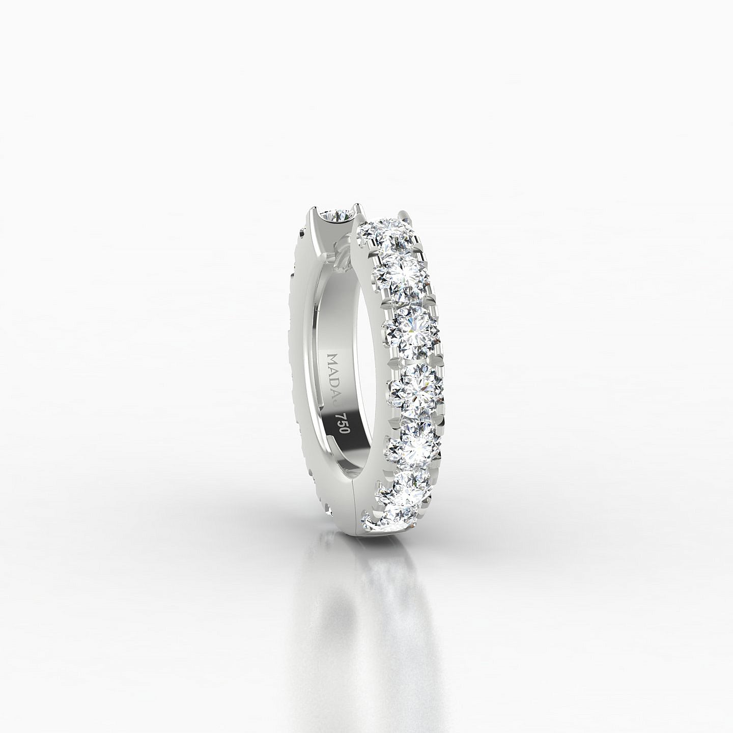 Cleta | 18k White Gold 8 mm Diamond Hoop Piercing