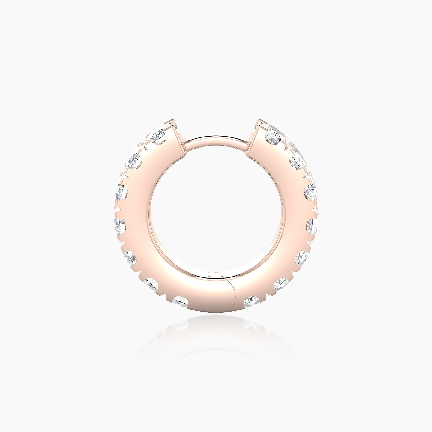 Cleta | 18k Rose Gold 8 mm Diamond Hoop Piercing