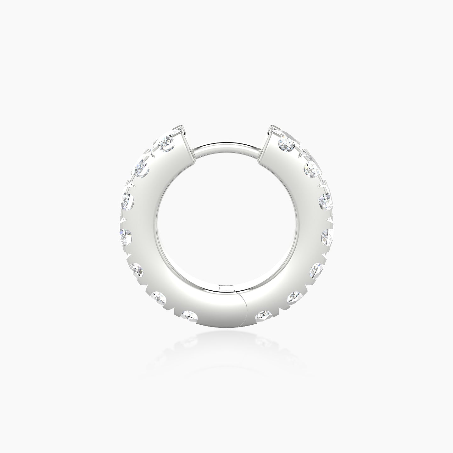 Cleta | 18k White Gold 8 mm Diamond Hoop Piercing