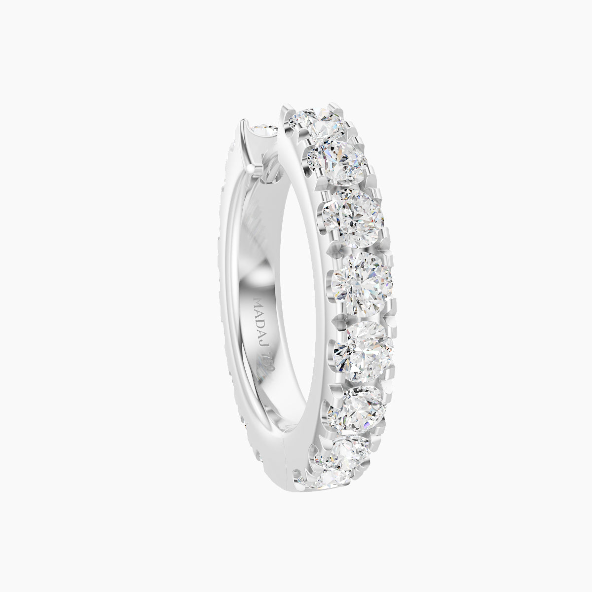 Cleta | 18k White Gold 9.5 mm Diamond Hoop Piercing