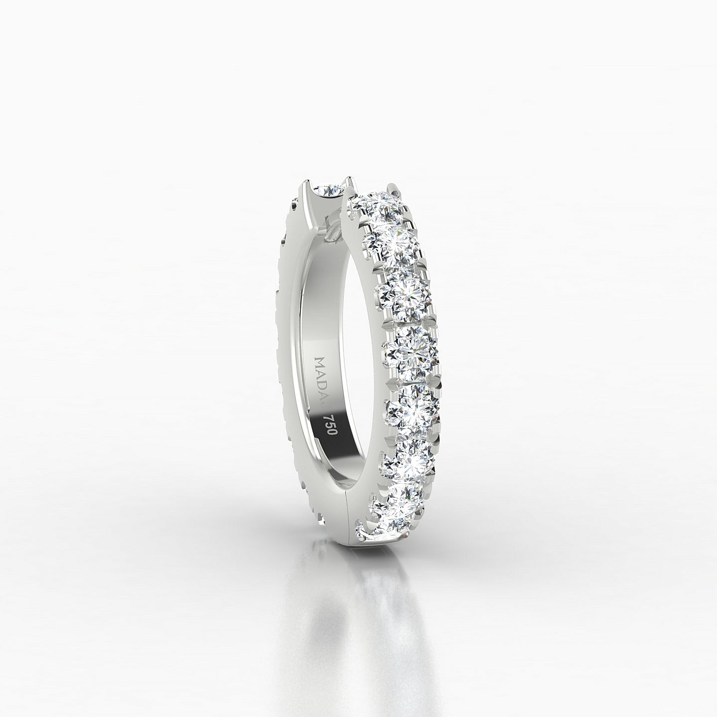Cleta | 18k White Gold 9.5 mm Diamond Hoop Piercing