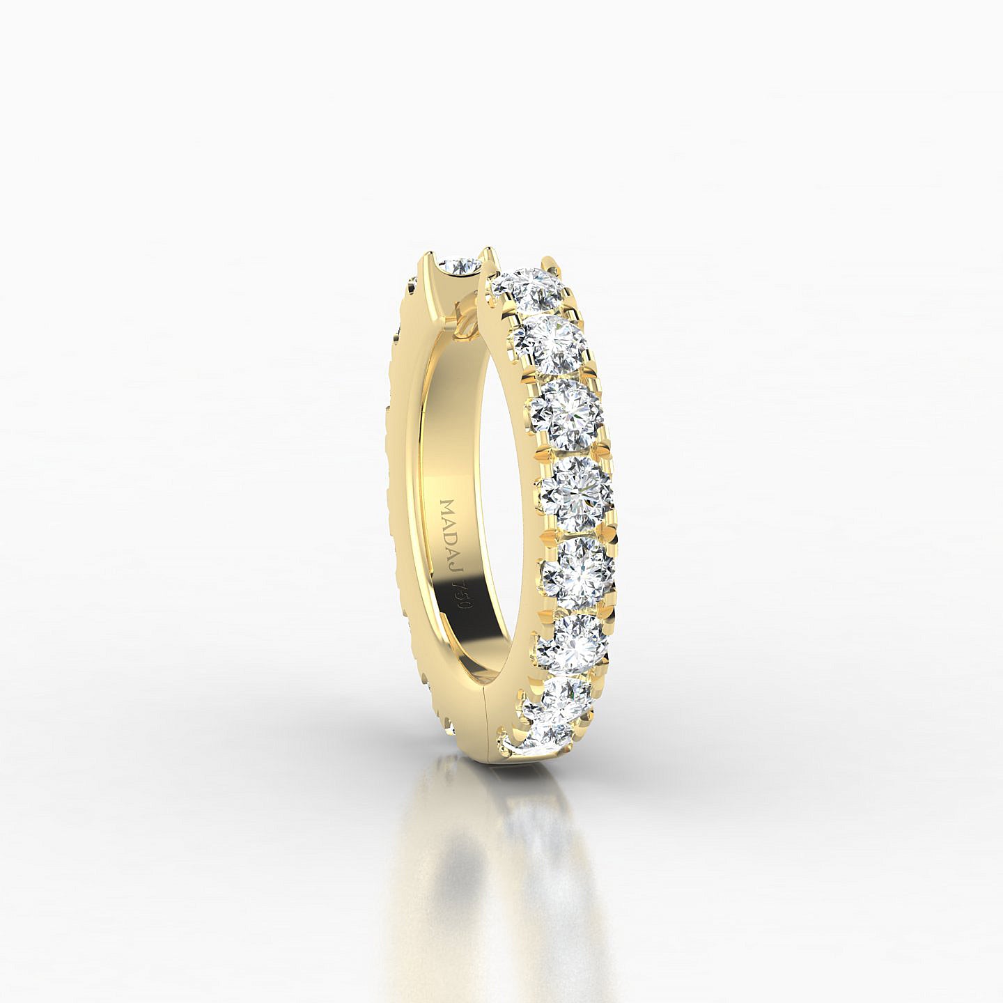 Cleta | 18k Yellow Gold 9.5 mm Diamond Hoop Piercing