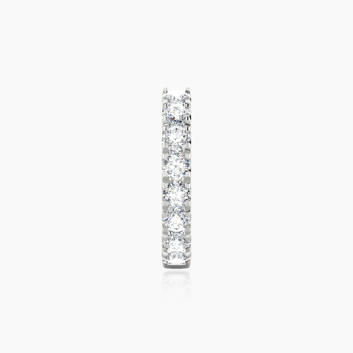Cleta | 18k White Gold 9.5 mm Diamond Hoop Piercing