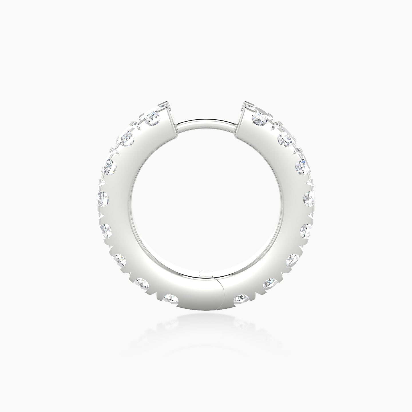 Cleta | 18k White Gold 9.5 mm Diamond Hoop Piercing