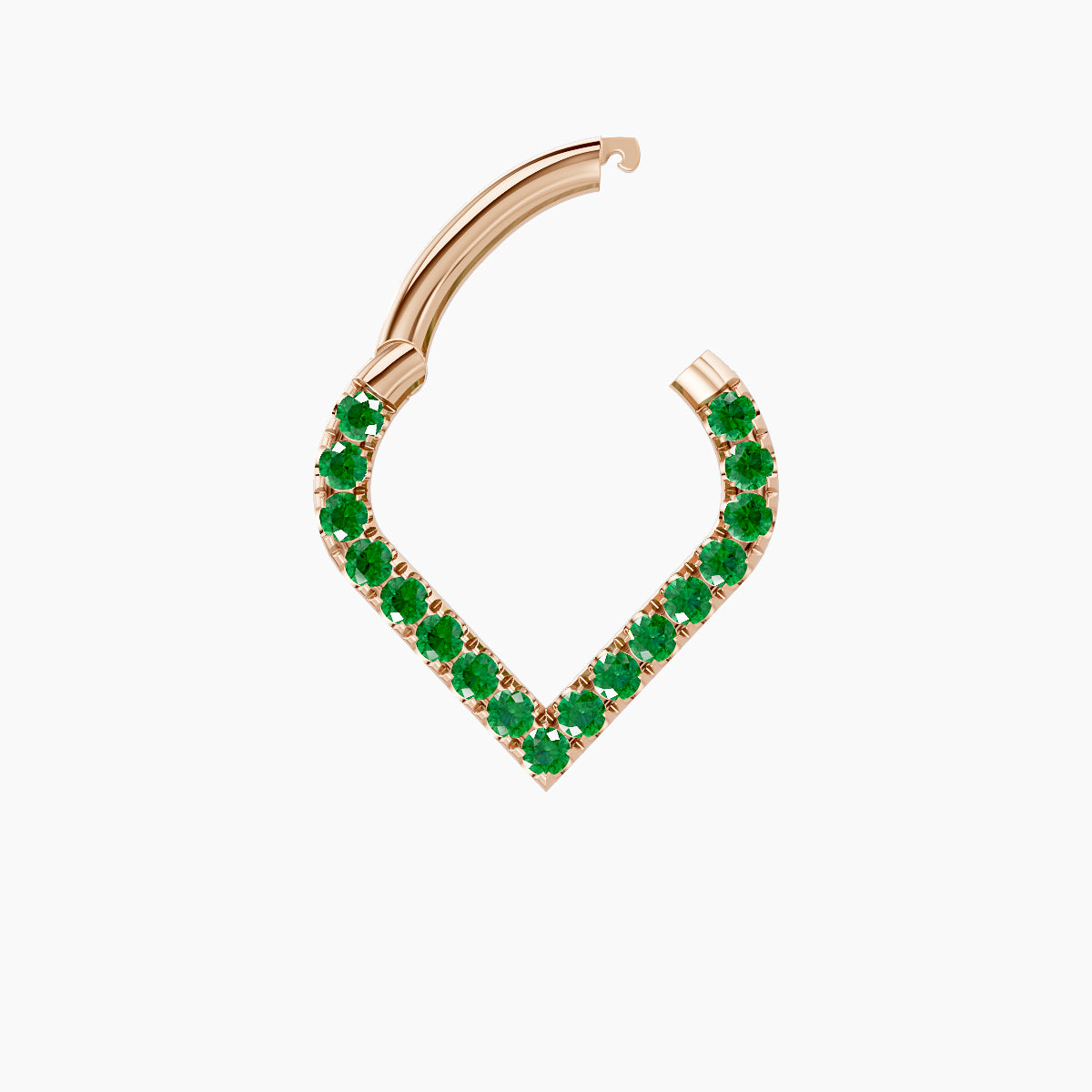 Cora | 18k Rose Gold 6.5 mm Emerald Daith Piercing